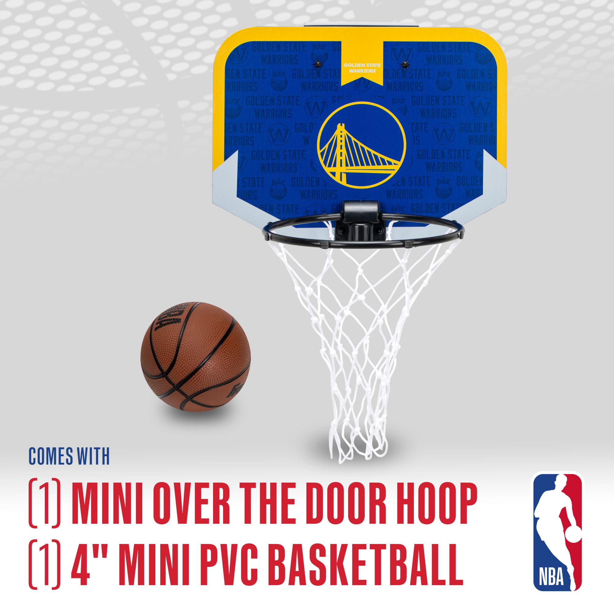 Franklin Unisex Golden State Warriors Over The Door Mini Basketball Hoop and Ball Set product image