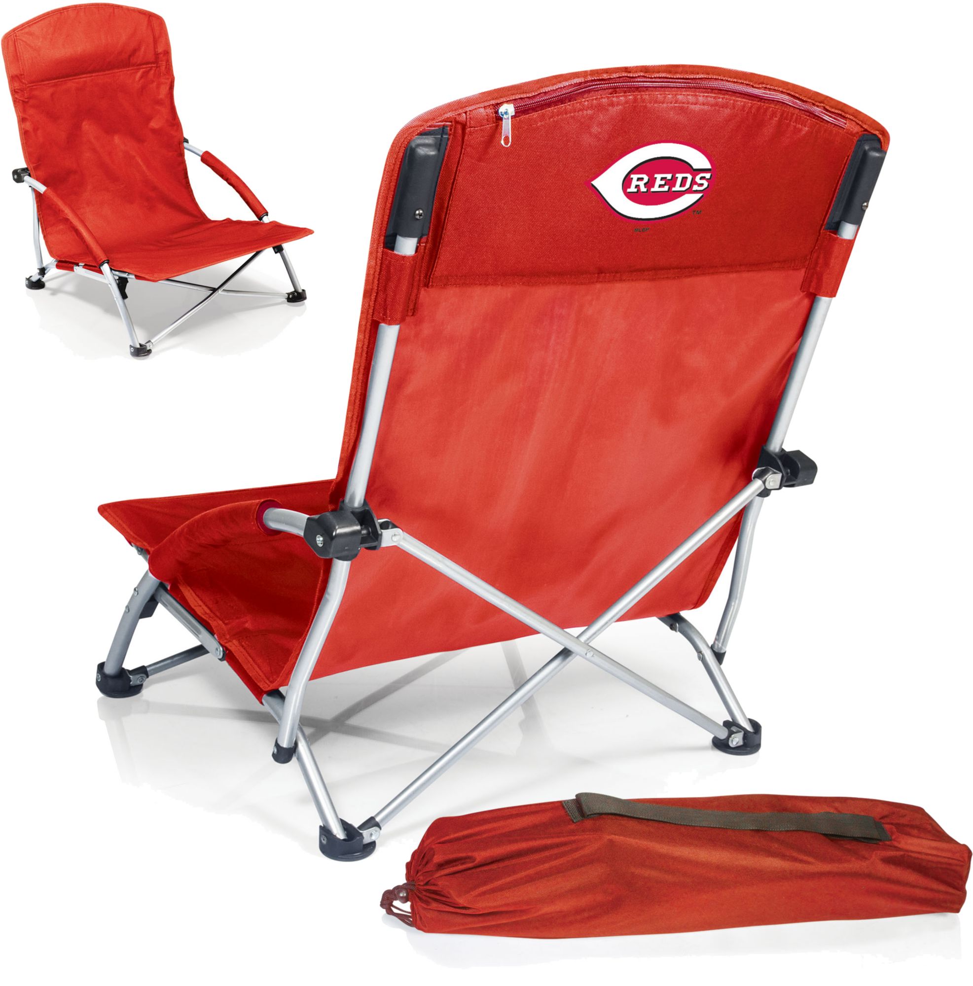 Picnic Time Cincinnati Reds Tranquility Beach Chair with Carry Bag