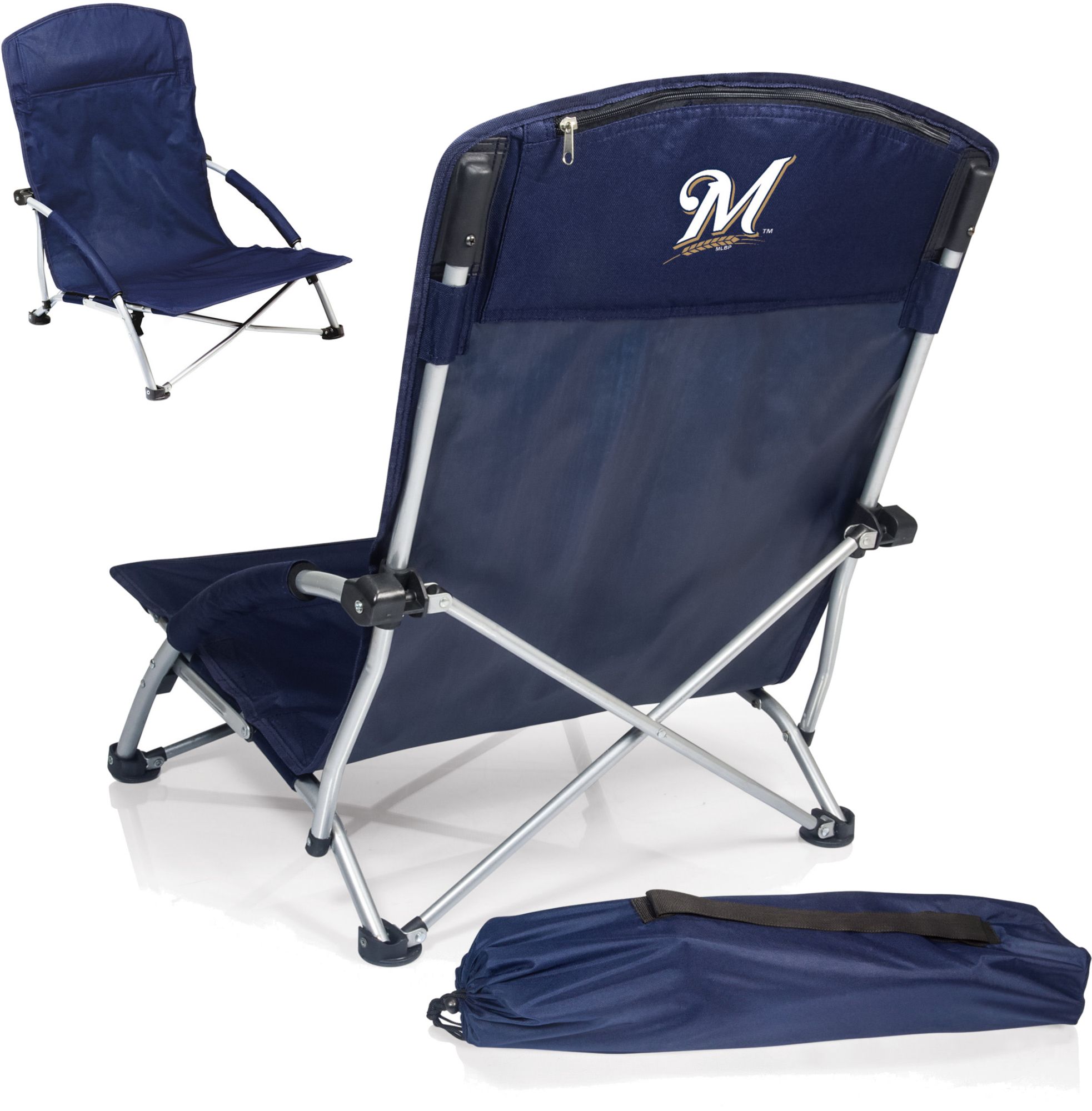 Picnic Time Milwaukee Brewers Tranquility Beach Chair with Carry Bag