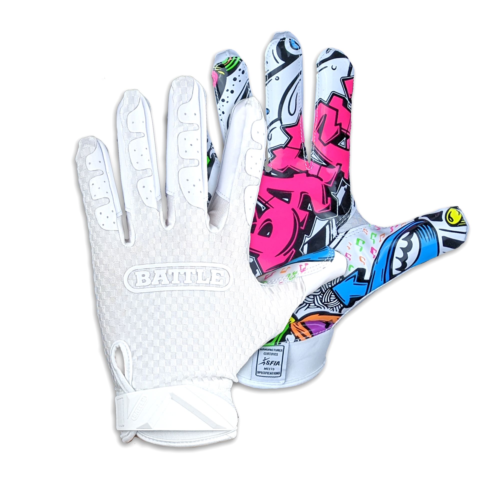 Battle Triple Threat Graffiti Football Receiver Gloves