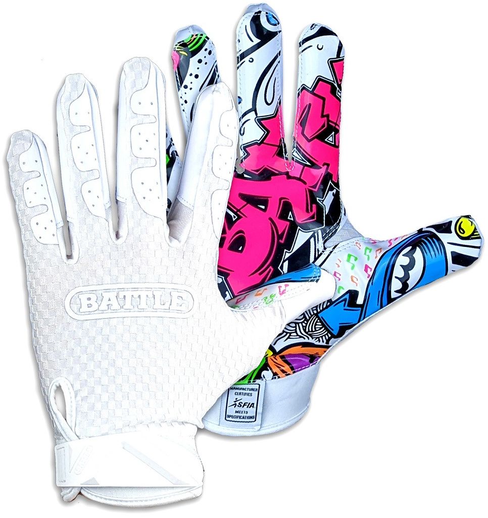 Battle Youth Triple Threat Graffiti Football Receiver Gloves product image