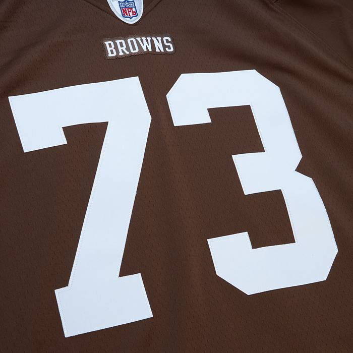 Men's Mitchell & Ness Jim Brown Brown Cleveland Browns 1964 Authentic  Throwback Retired Player Jersey