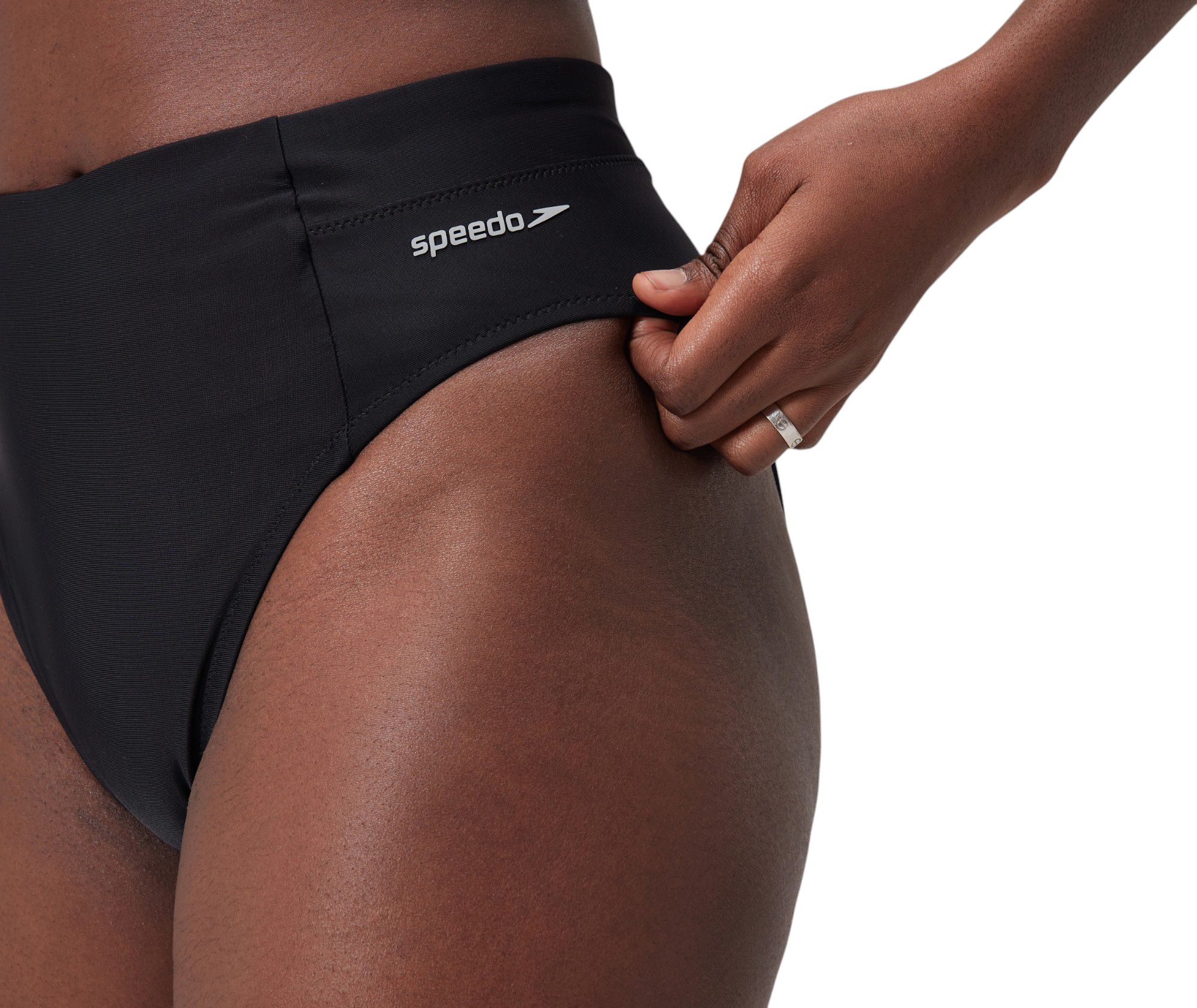 Speedo Women's Solid High Waist Bikini Swim Bottoms product image