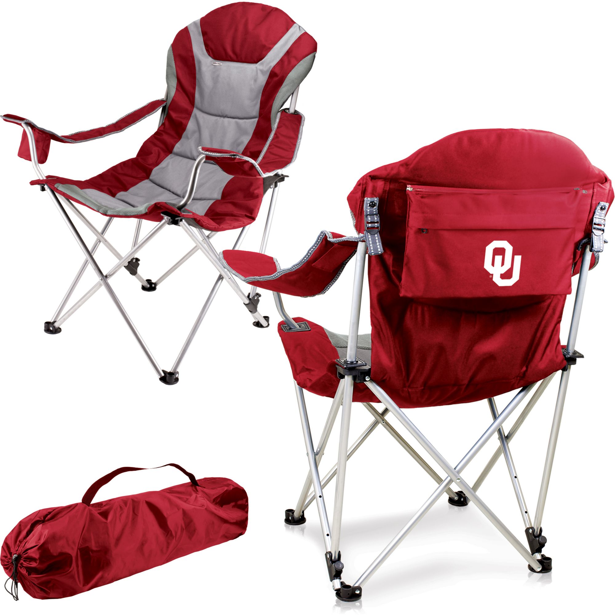 Picnic Time Oklahoma Sooners Reclining Camp Chair product image