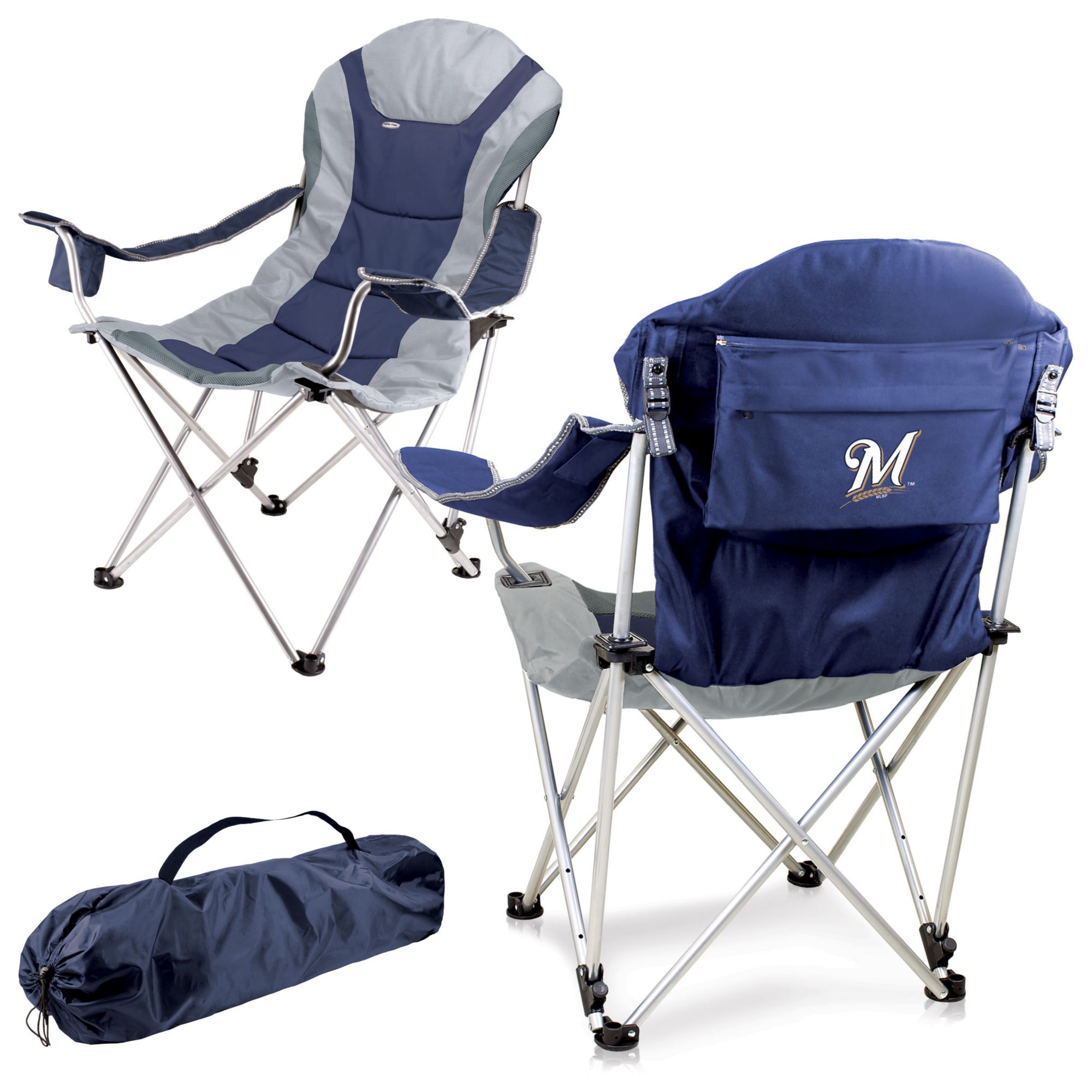 Picnic Time Milwaukee Brewers Reclining Camp Chair product image