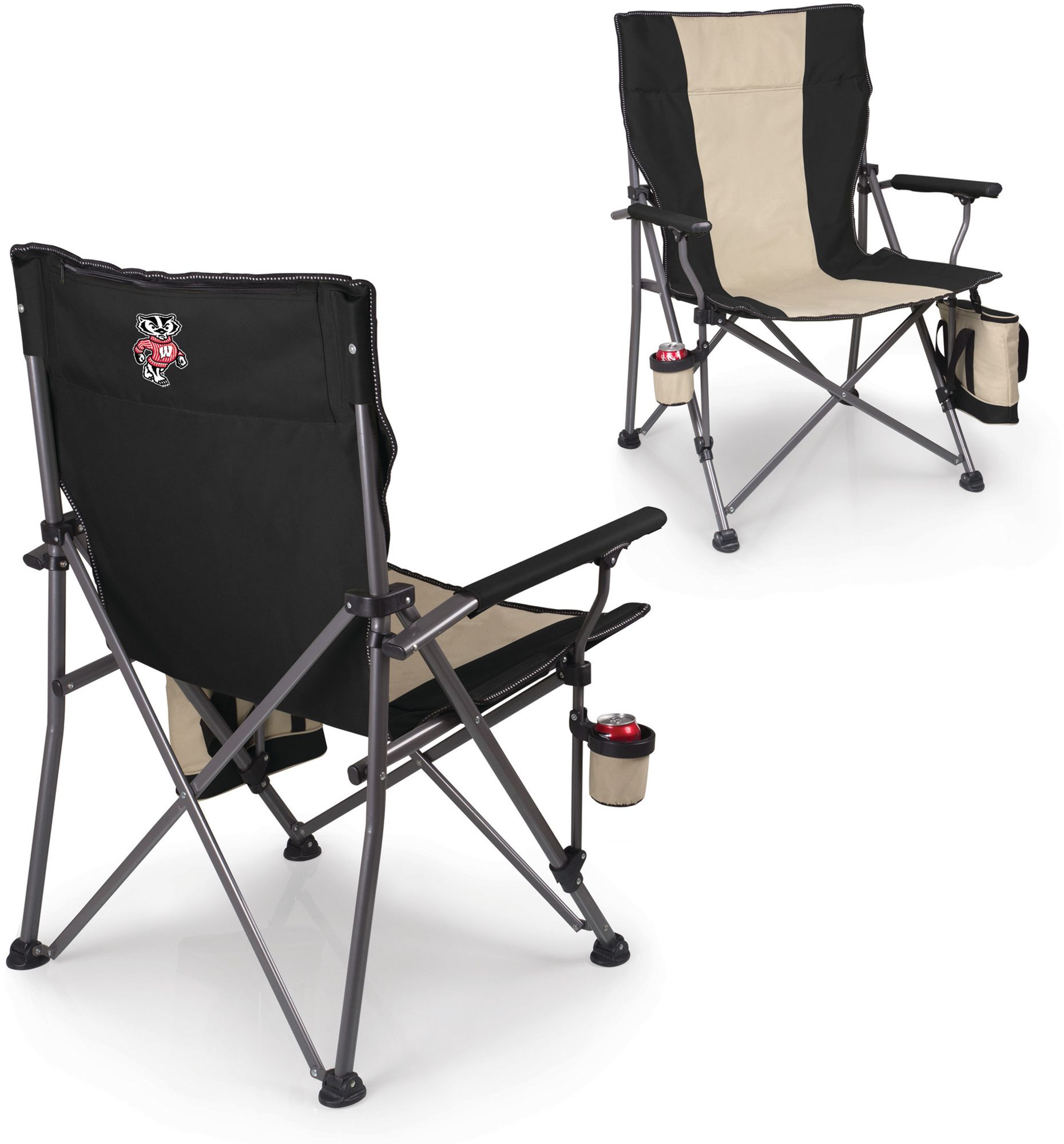 Picnic Time Wisconsin Badgers XL Camp Chair with Cooler product image
