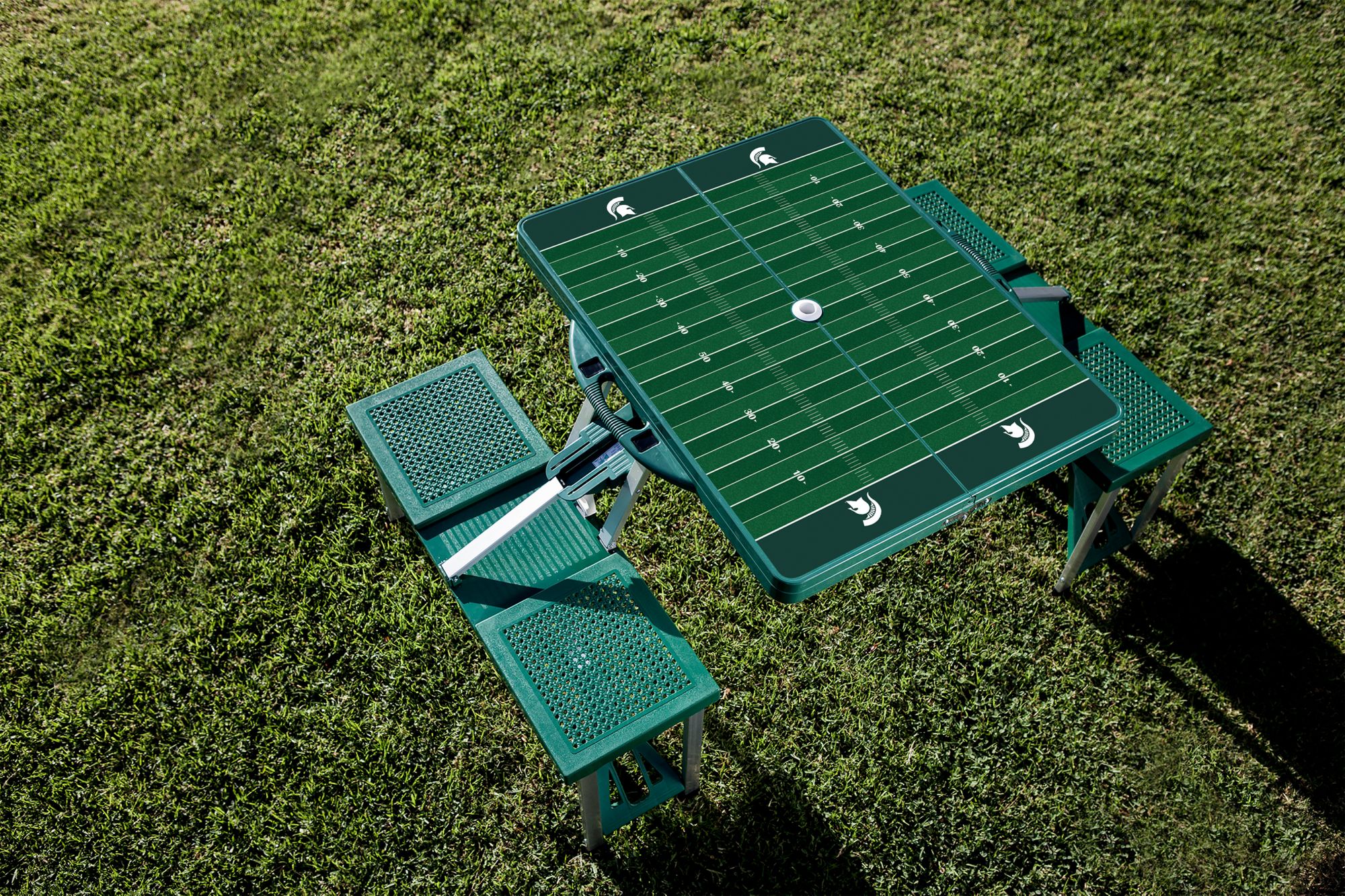 Picnic Time Michigan State Spartans Folding Picnic Table with Seats