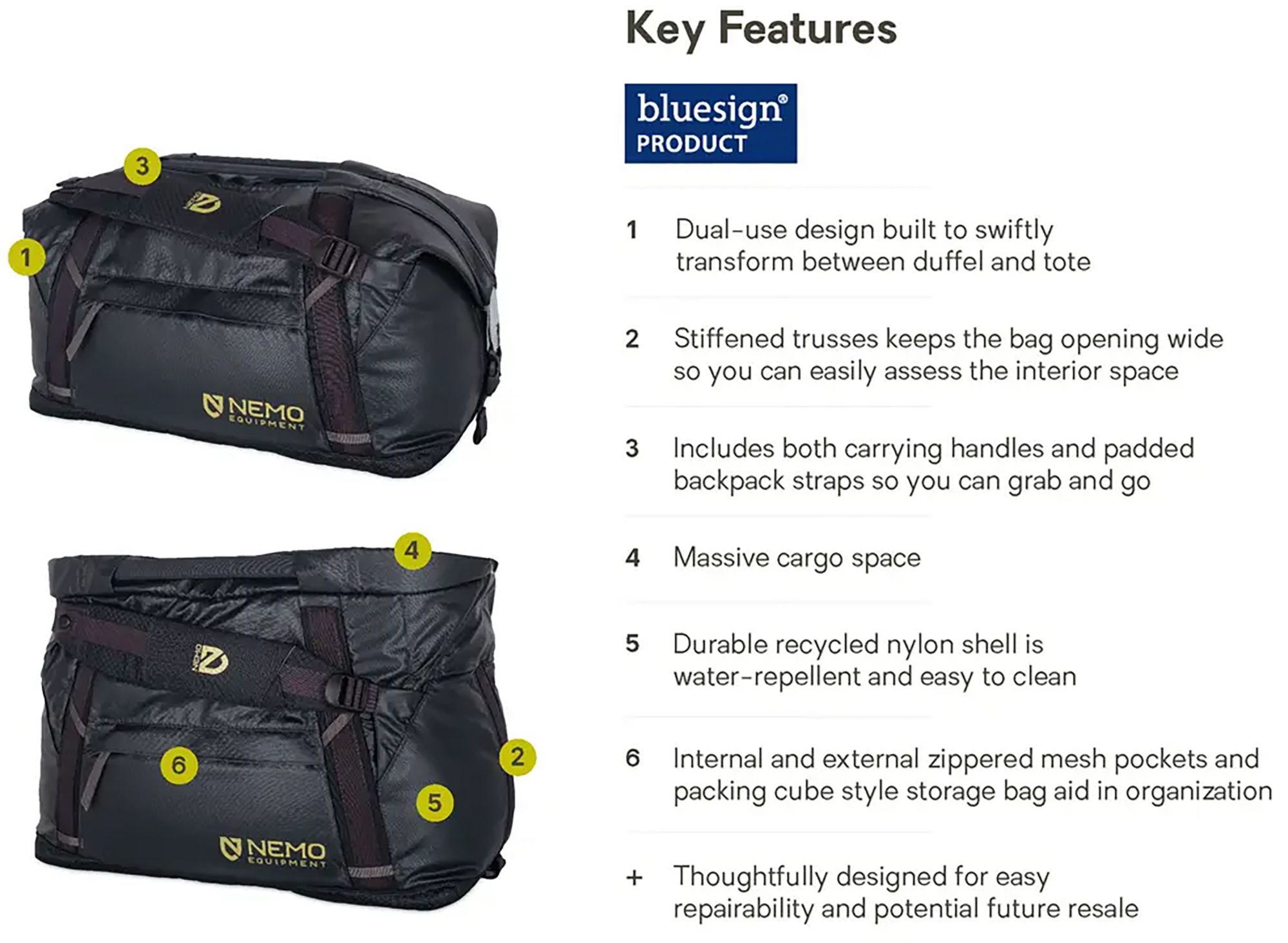 NEMO Double Haul 30L Convertible Duffel & Tote product image