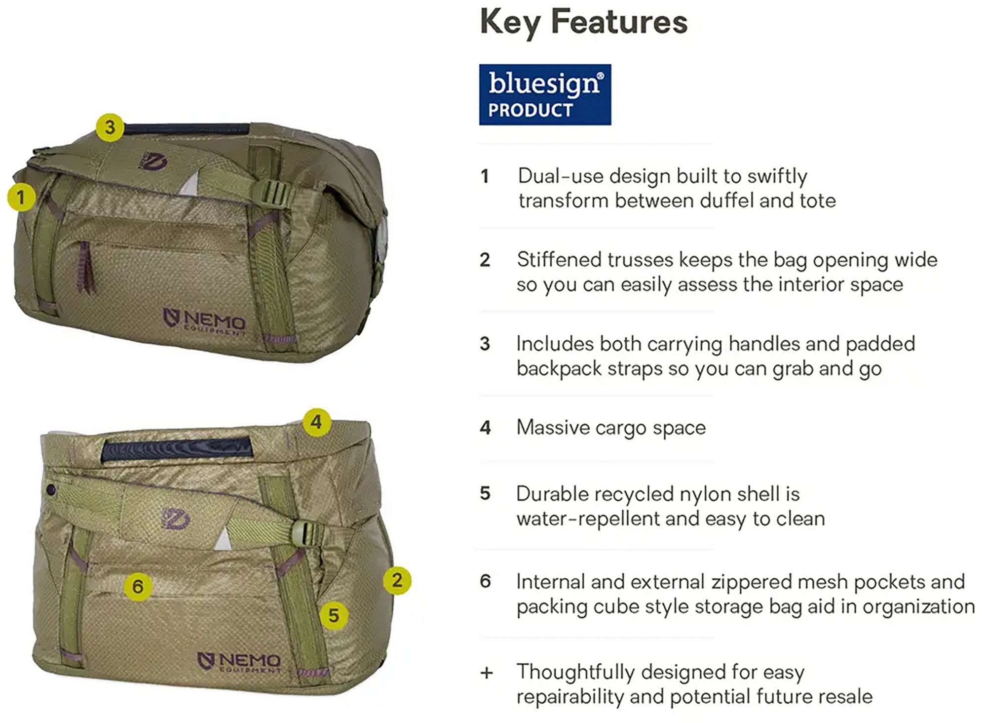 NEMO Double Haul 30L Convertible Duffel & Tote product image