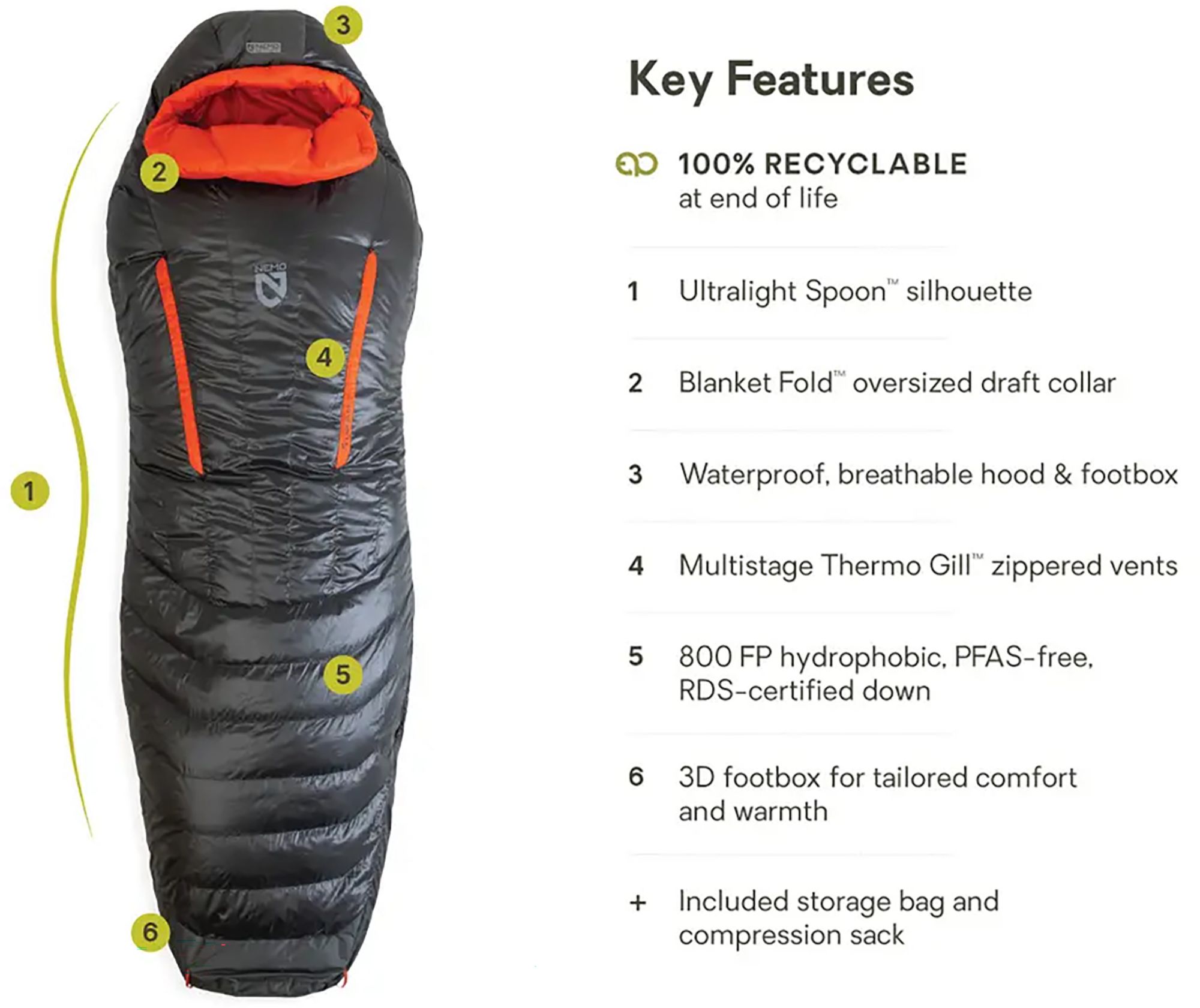 NEMO Men's Riff Endless Promise Down 15 Sleeping Bag product image
