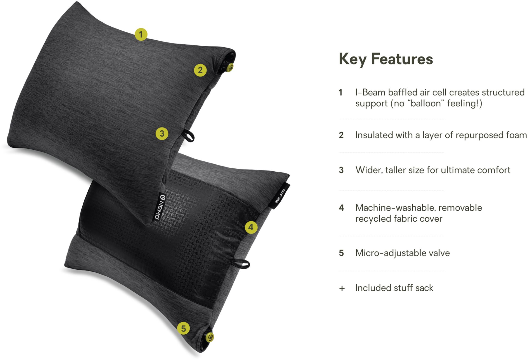 NEMO Fillo King Luxury Camping Pillow product image