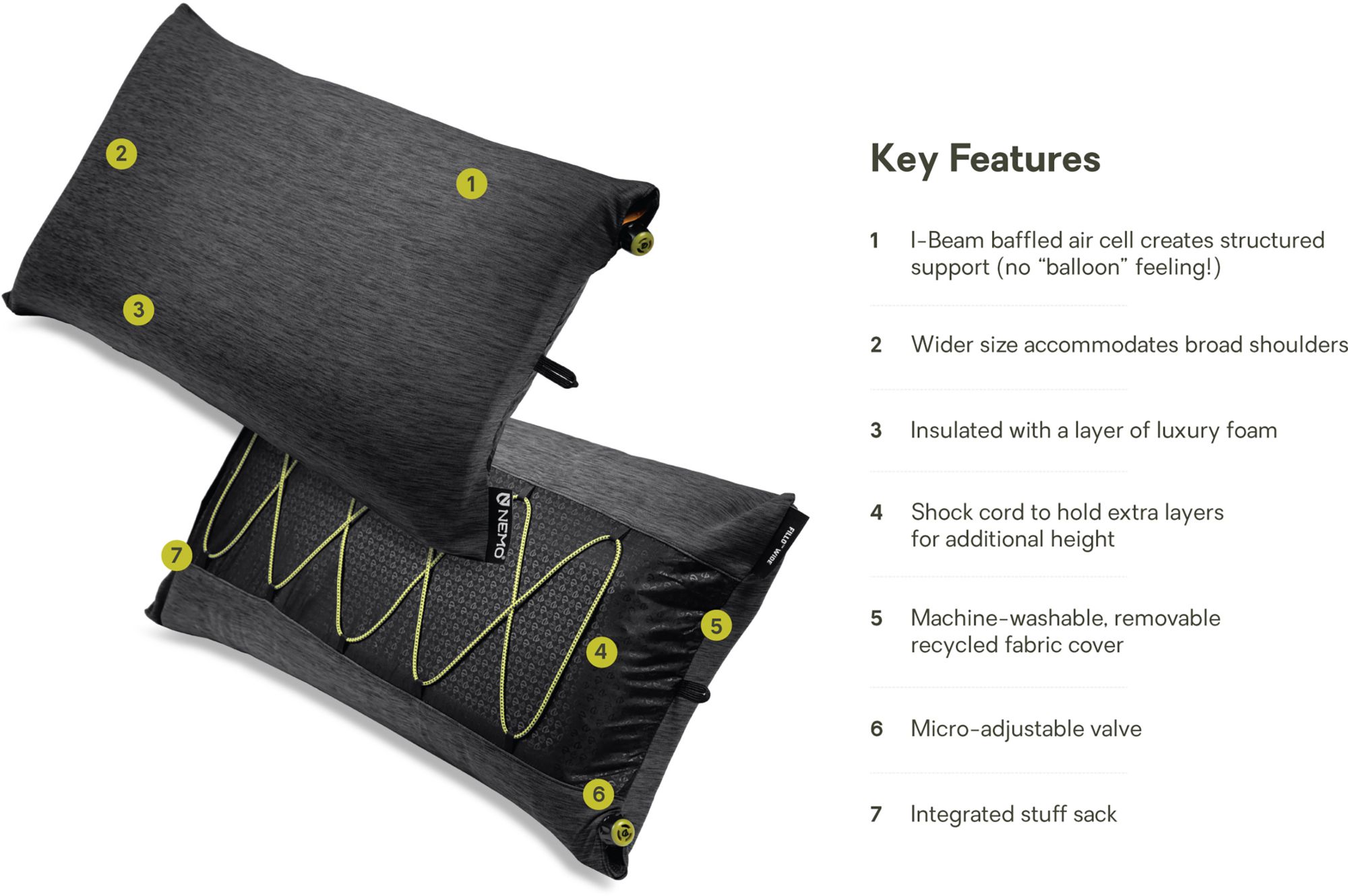 NEMO Fillo Wide Camping Pillow product image