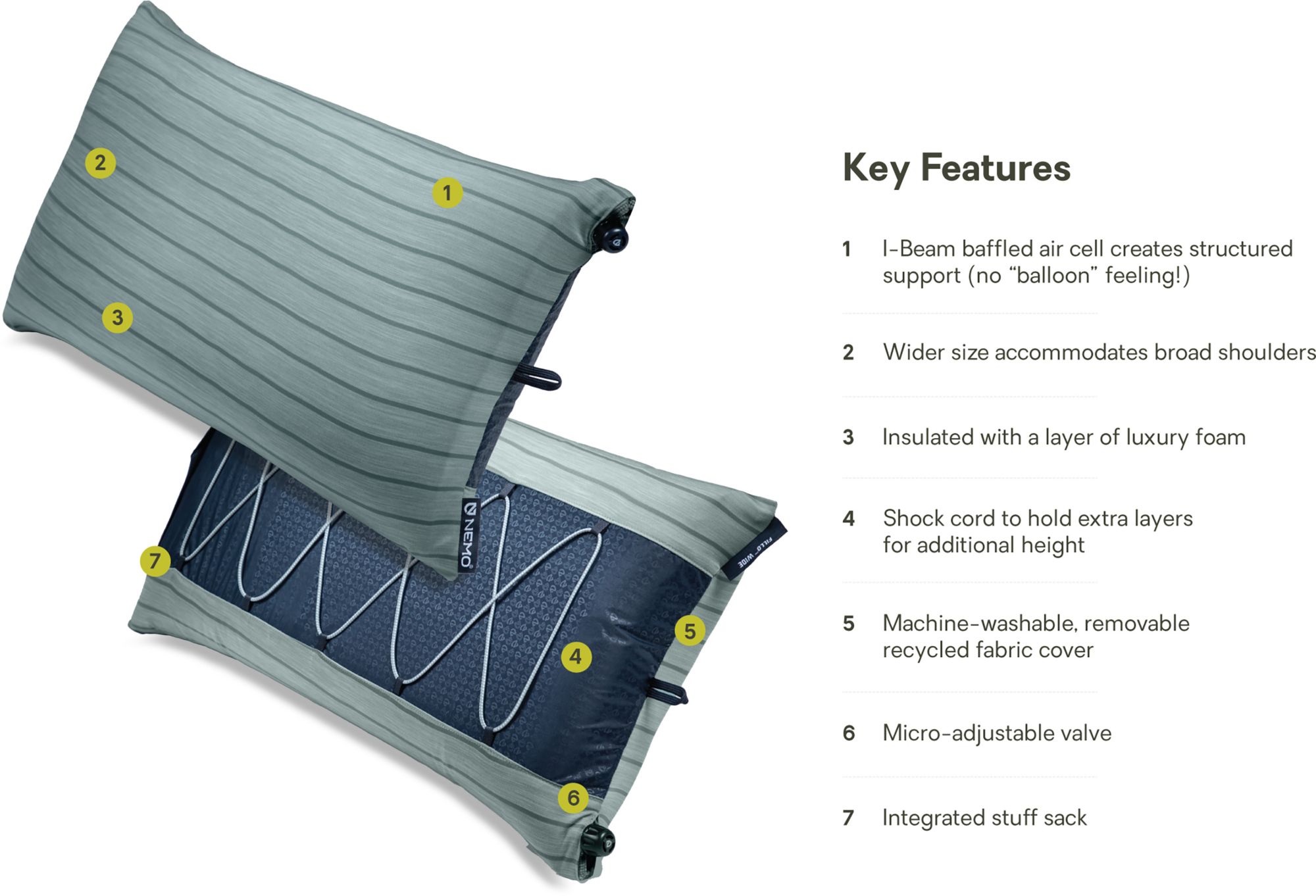 NEMO Fillo Wide Camping Pillow product image