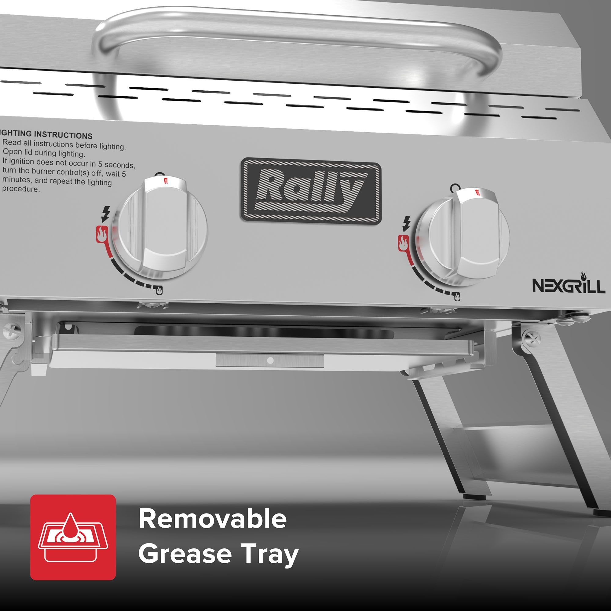 Nexgrill Rally 2-Burner Portable Gas Grill - Stainless Steel product image