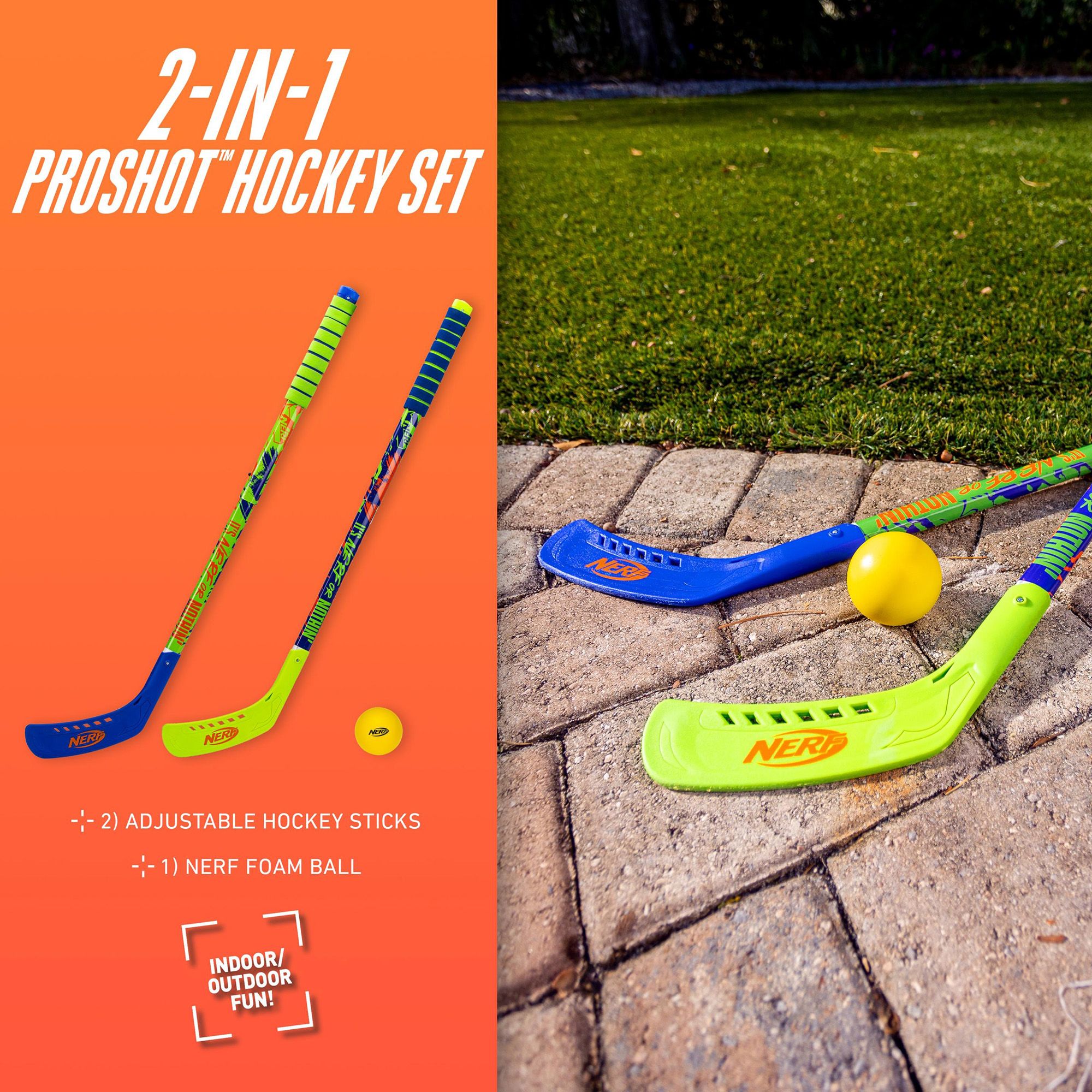 Nerf Proshot Kids Hockey Sticks + Ball Set product image