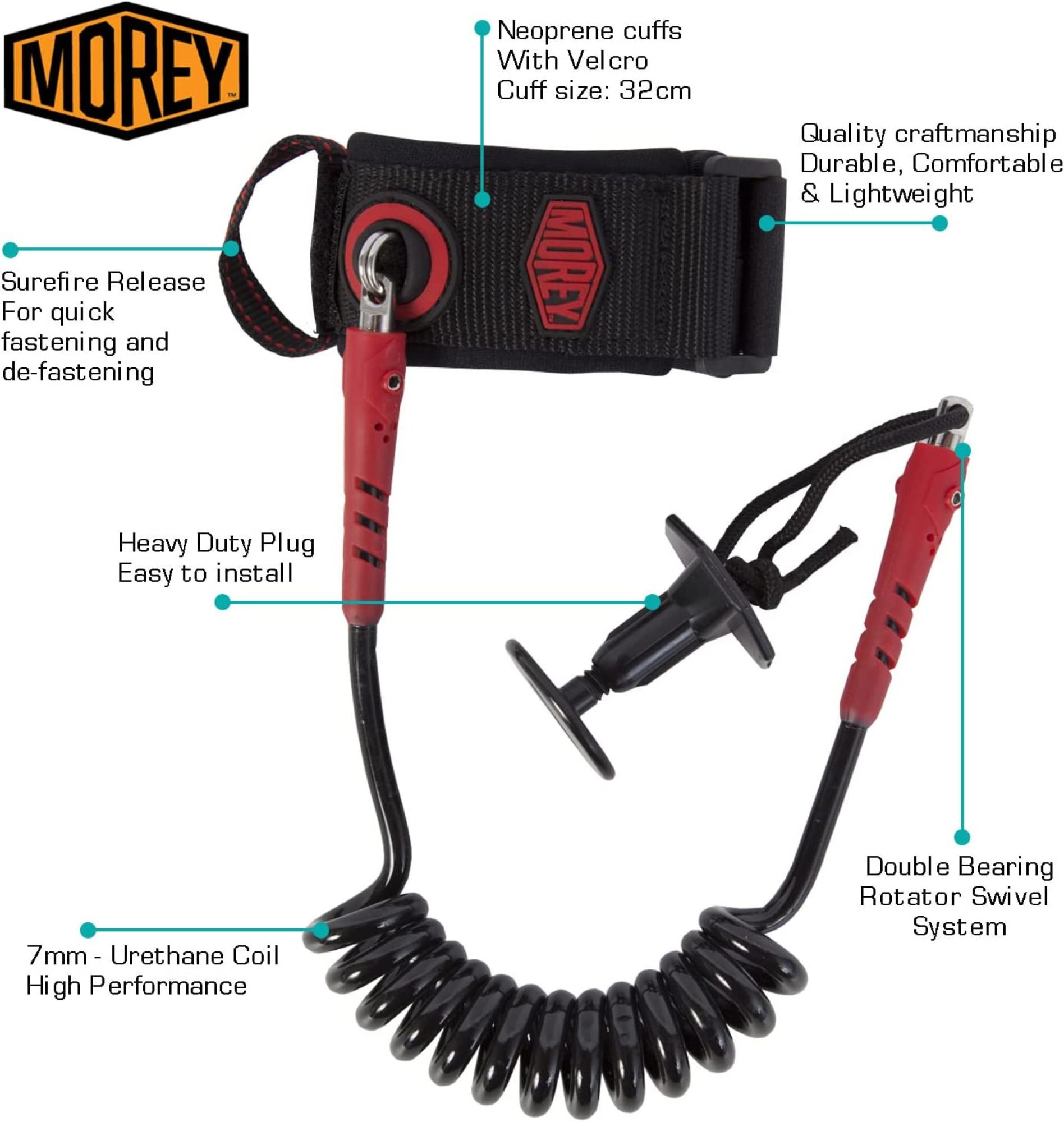 Morey Wrist Bodyboard Leash