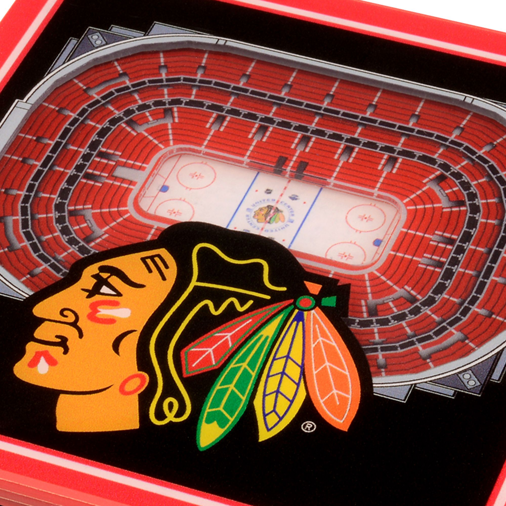 YouTheFan Chicago Blackhawks Stadium View Coaster Set product image