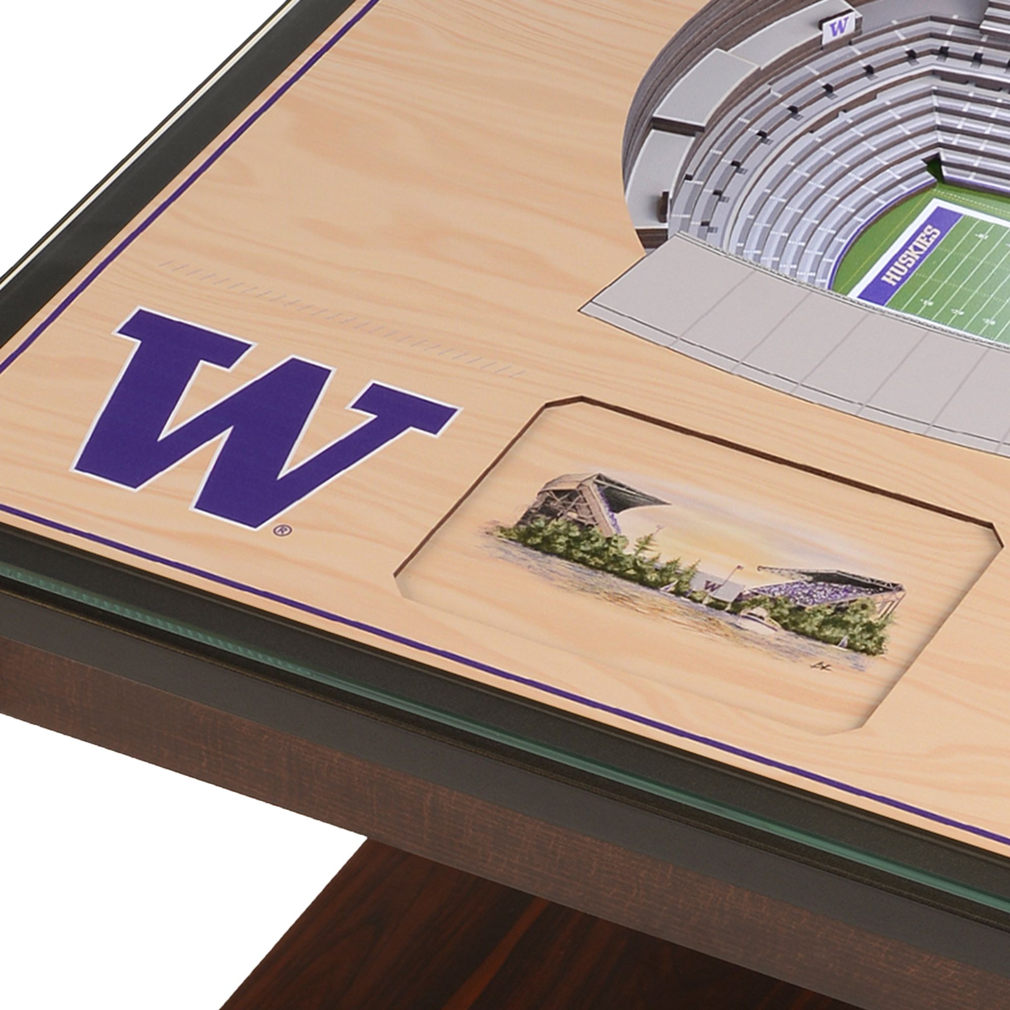 You The Fan Washington Huskies 25-Layer Stadium Views Lighted End Table