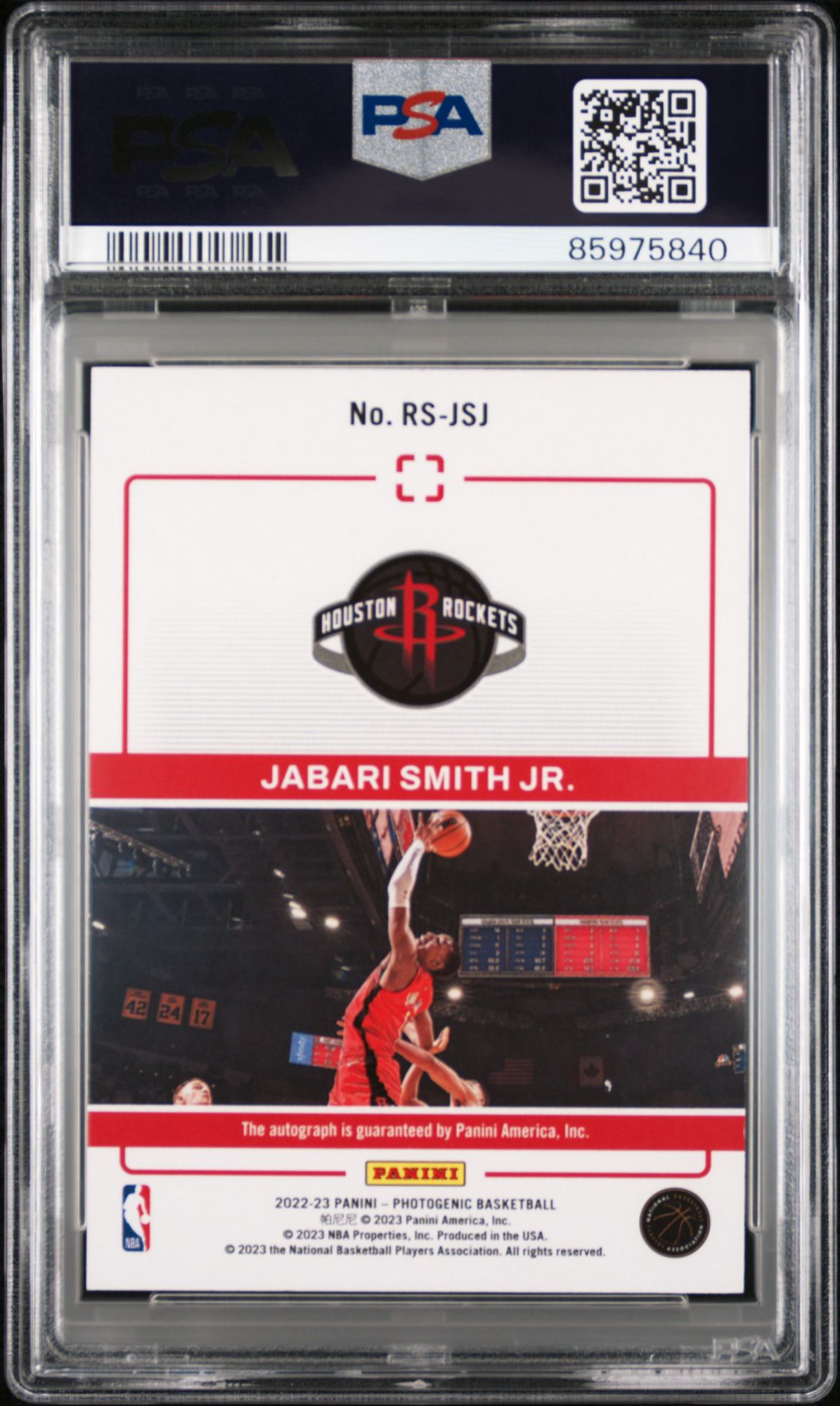2022 Panini Photogenic Rookie Autographs Rsjsj Jabari Smith Jr.  PSA 10 product image