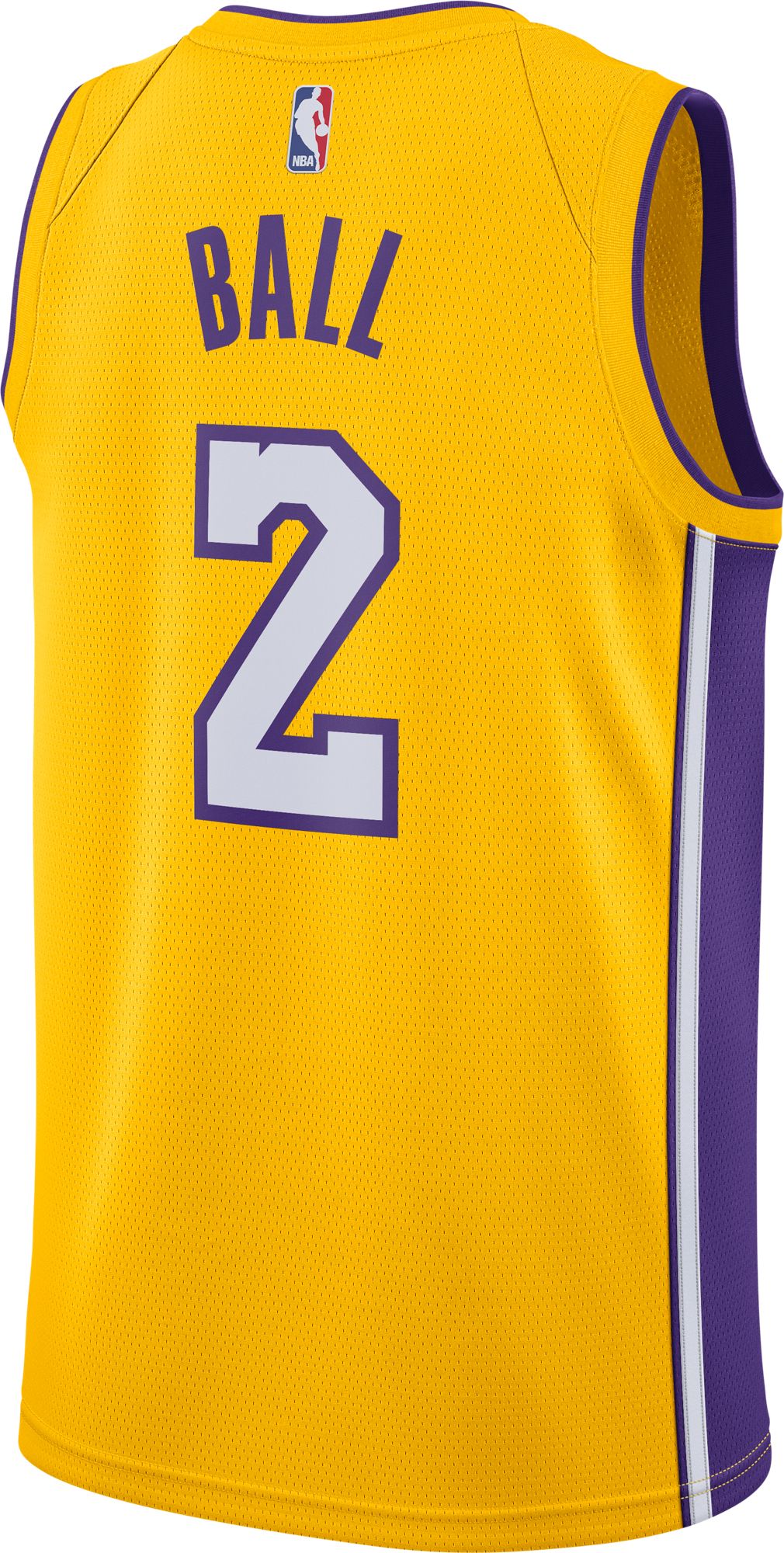 Nike Men's Los Angeles Lakers Lonzo Ball #2 Gold Dri-FIT Swingman Jersey product image