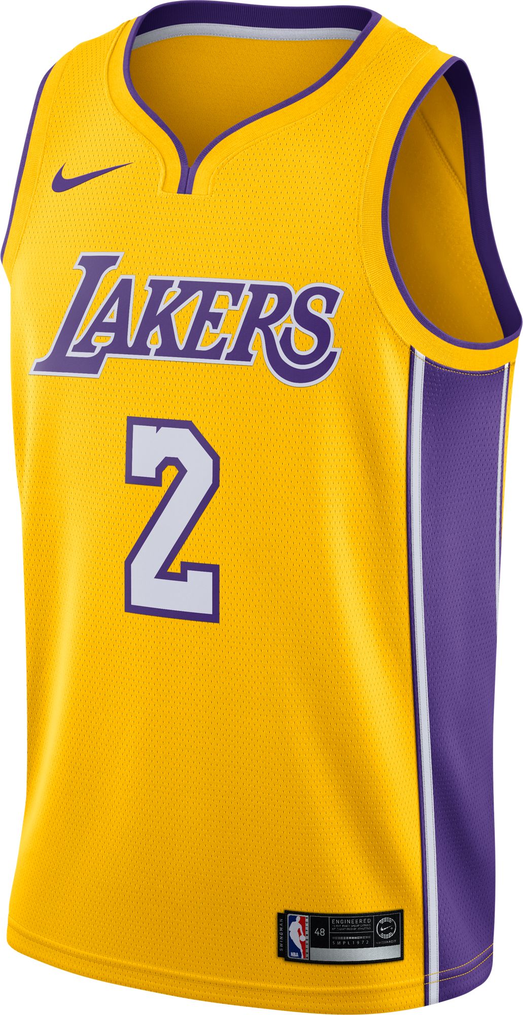 Nike Men's Los Angeles Lakers Lonzo Ball #2 Gold Dri-FIT Swingman Jersey product image