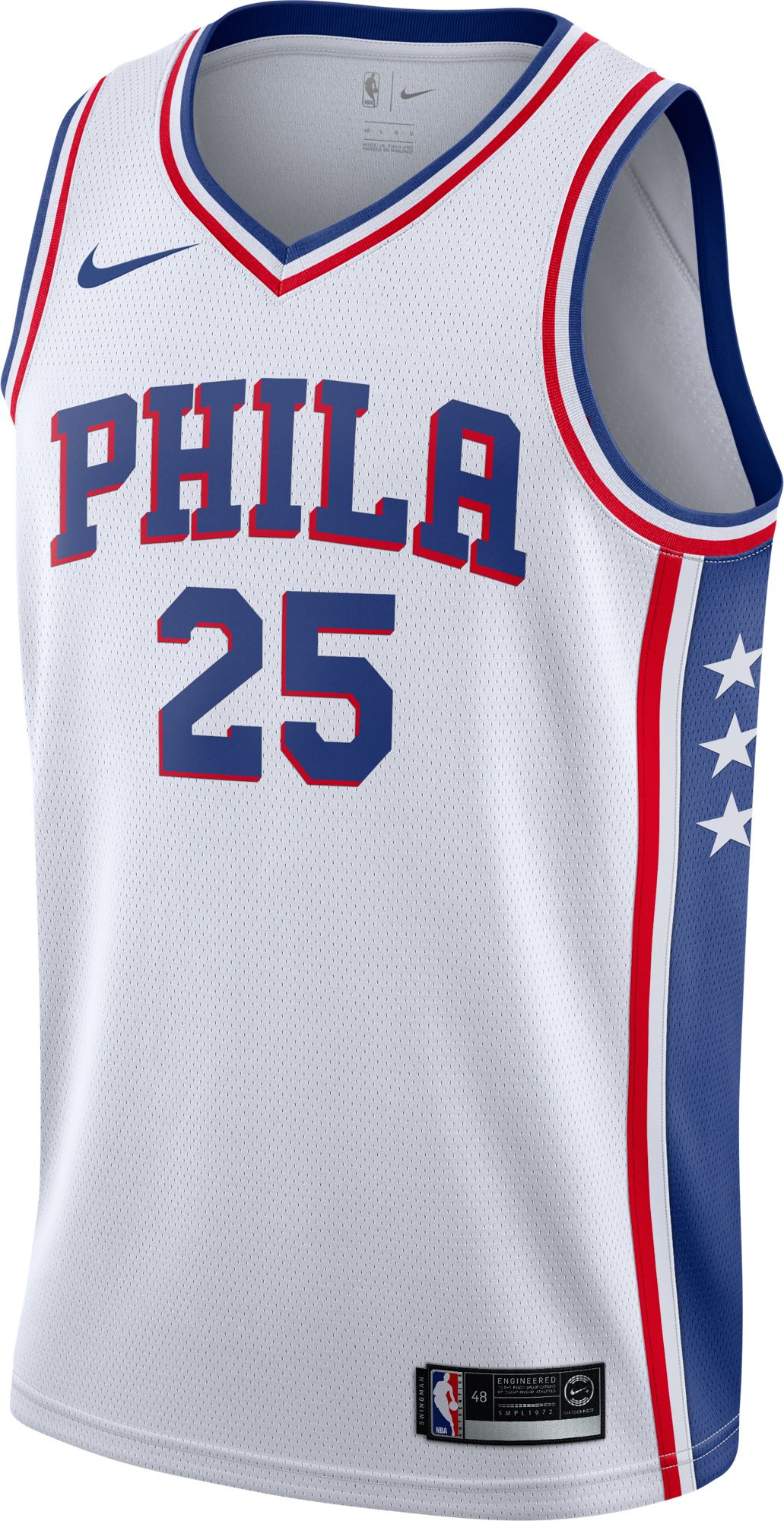Nike Men's Philadelphia 76ers Ben Simmons #25 White Dri-FIT Swingman Jersey product image