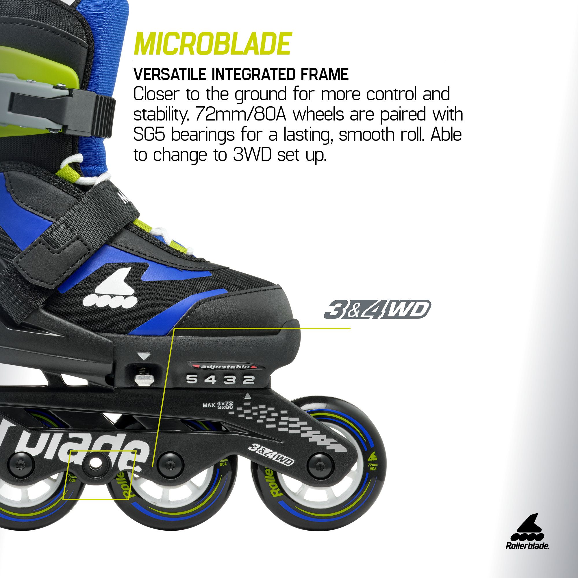 Rollerblade Kids' Microblade Adjustable Inline Skates product image