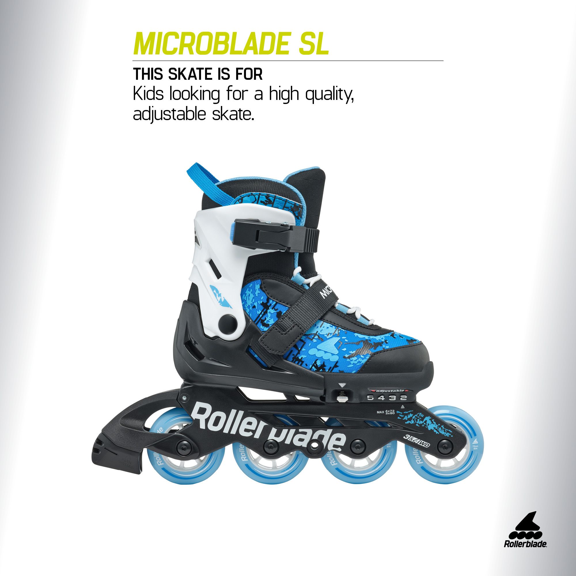 Rollerblade Kids' Microblade SL Adjustable Inline Skates product image