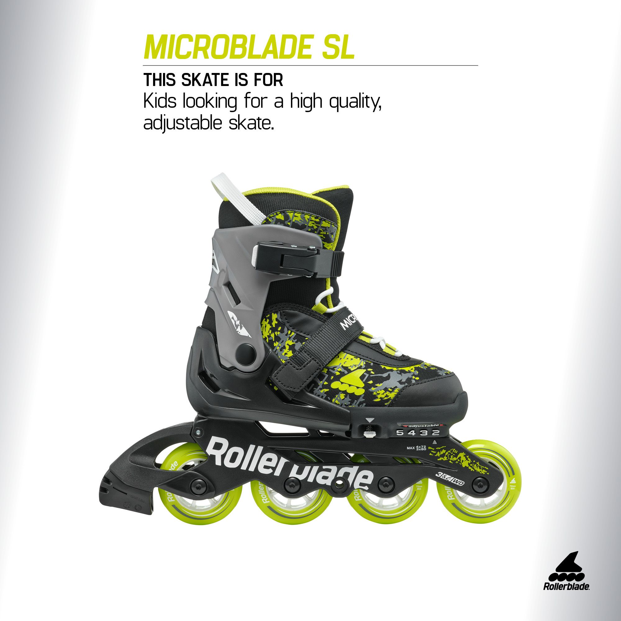 Rollerblade Kids' Microblade SL Adjustable Inline Skates product image