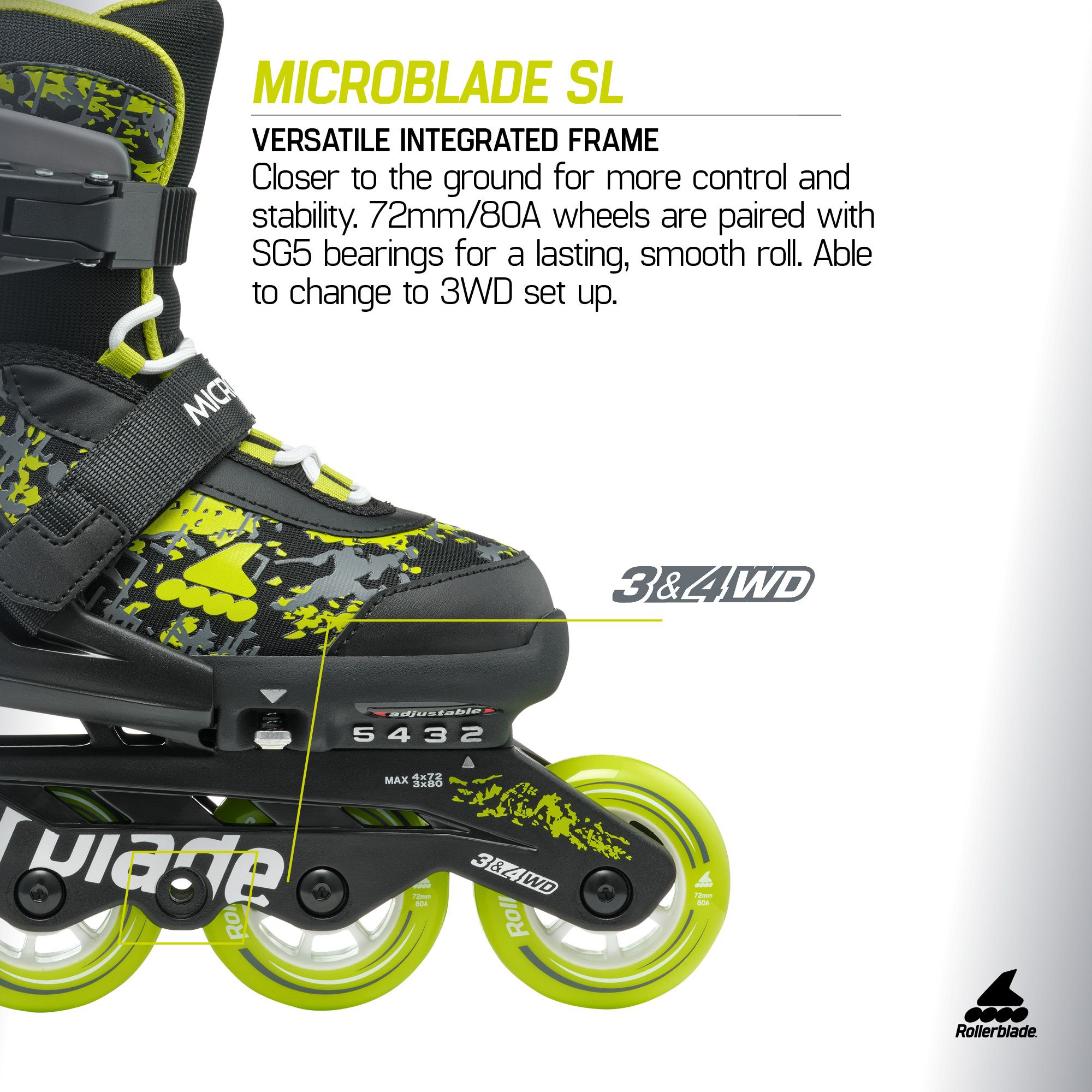 Rollerblade Kids' Microblade SL Adjustable Inline Skates product image