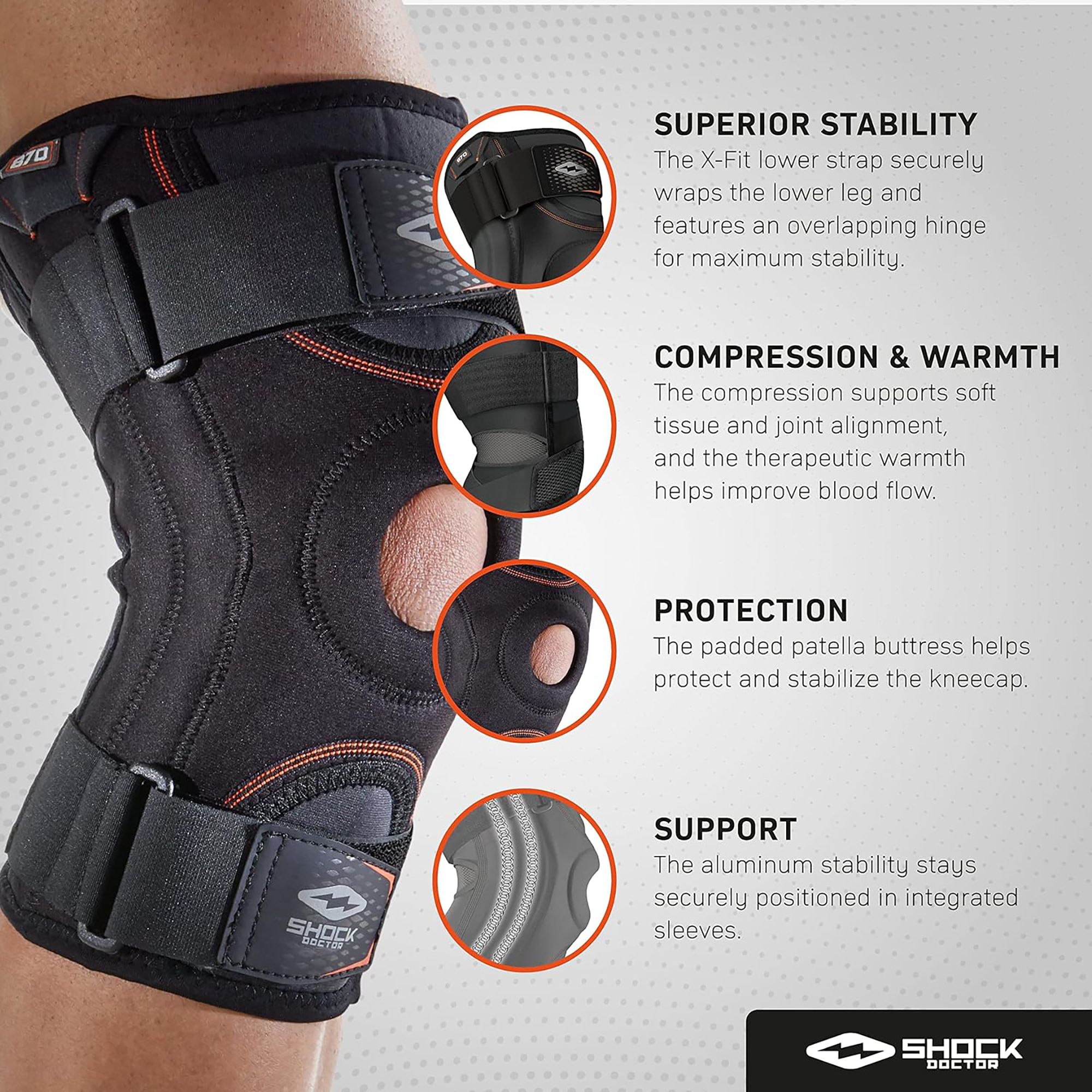 Shock Doctor Knee Stabilizer w/ Flexible Support Stays product image