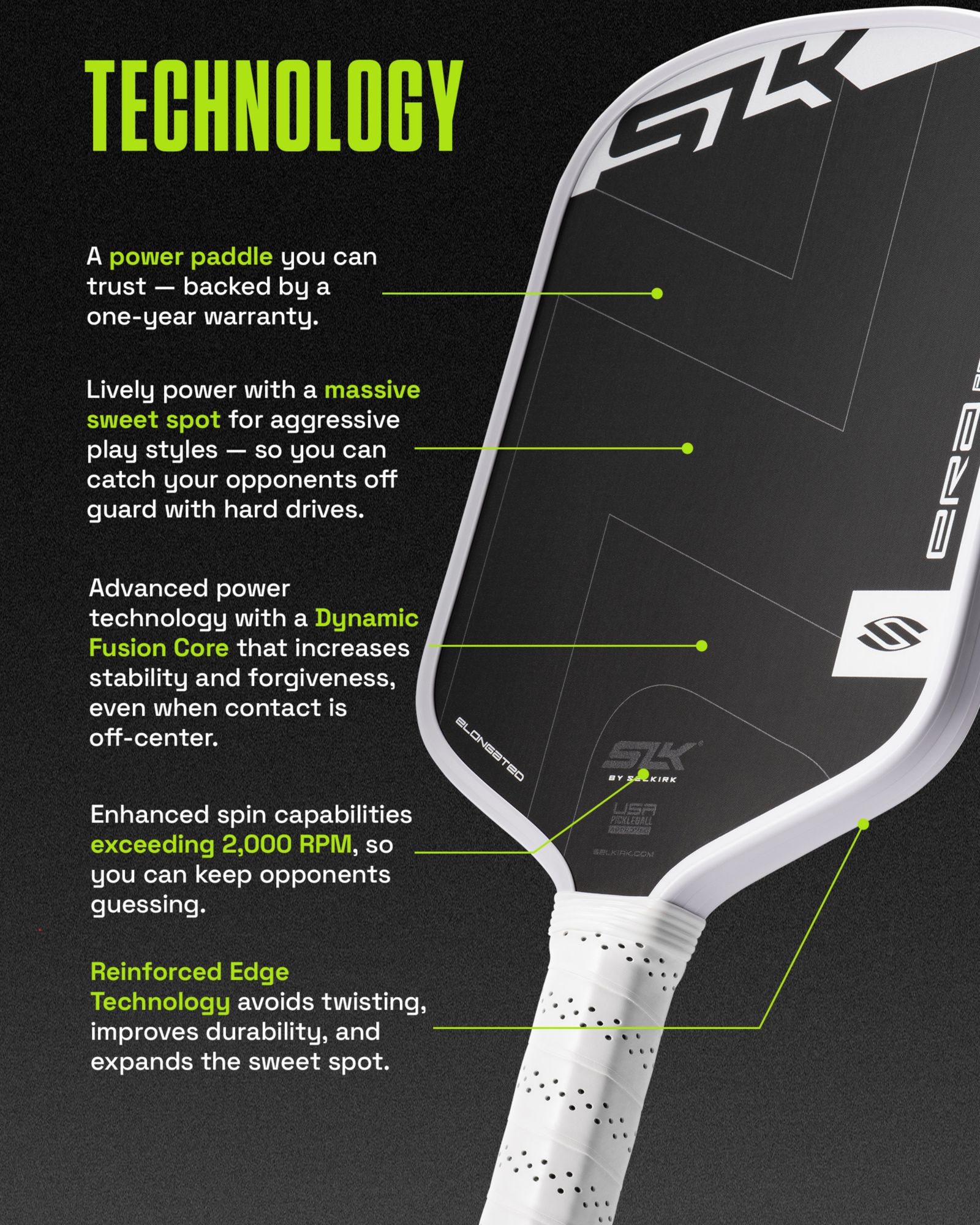 Selkirk ERA Power 16mm Pickleball Paddle – Elongated product image