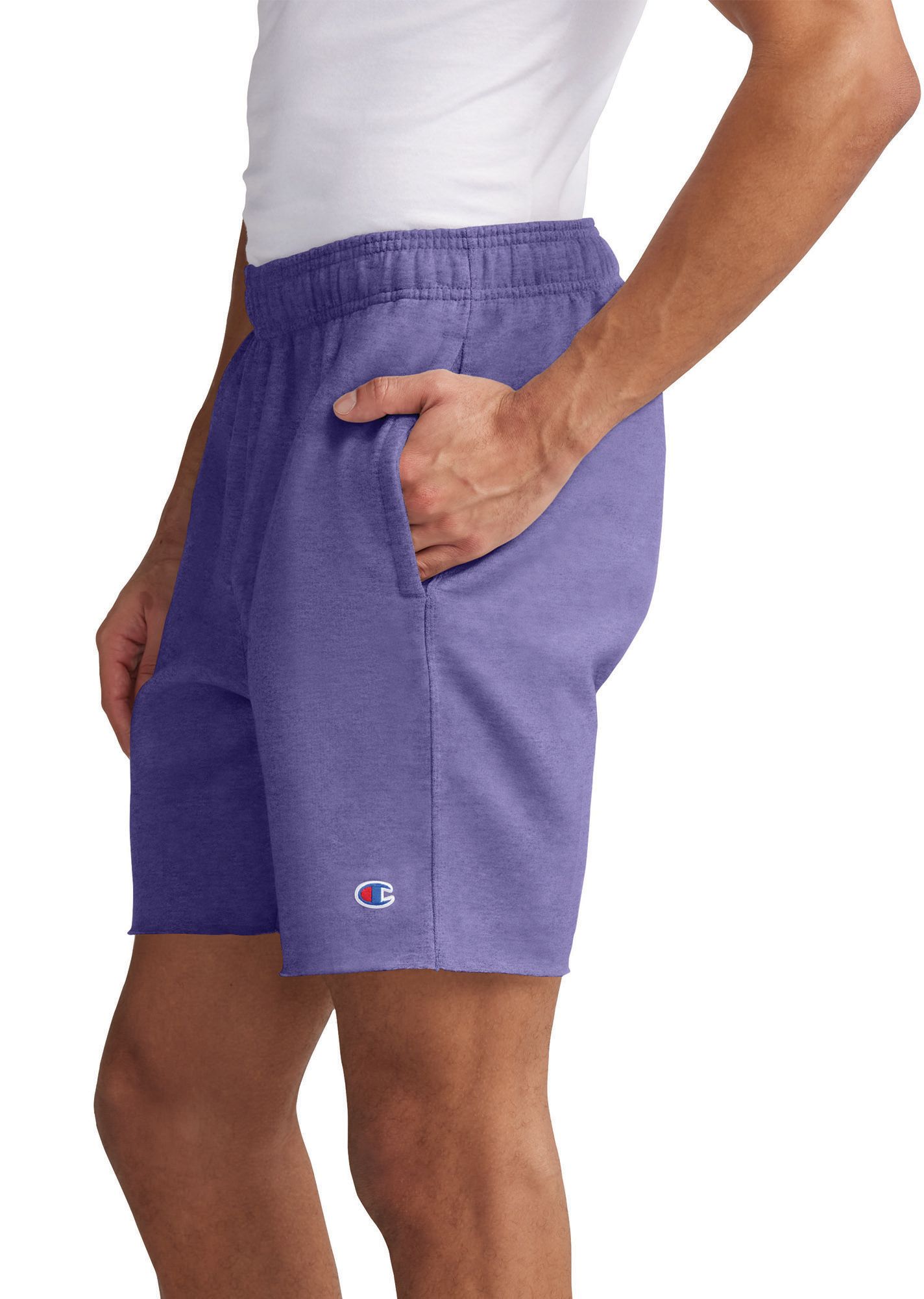 purple fleece shorts