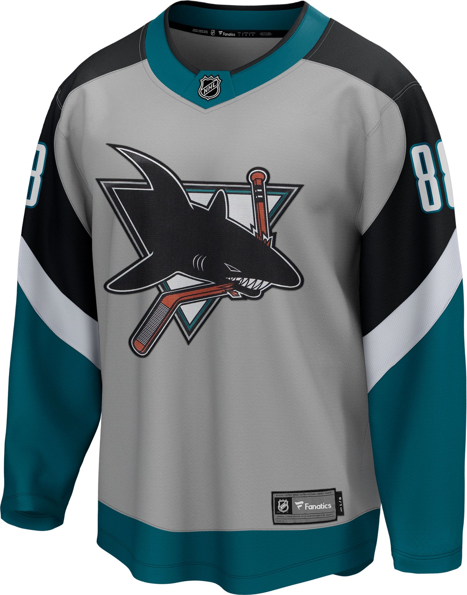 NHL Men's San Jose Sharks Brent Burns #88 Special Edition Grey Replica Jersey product image