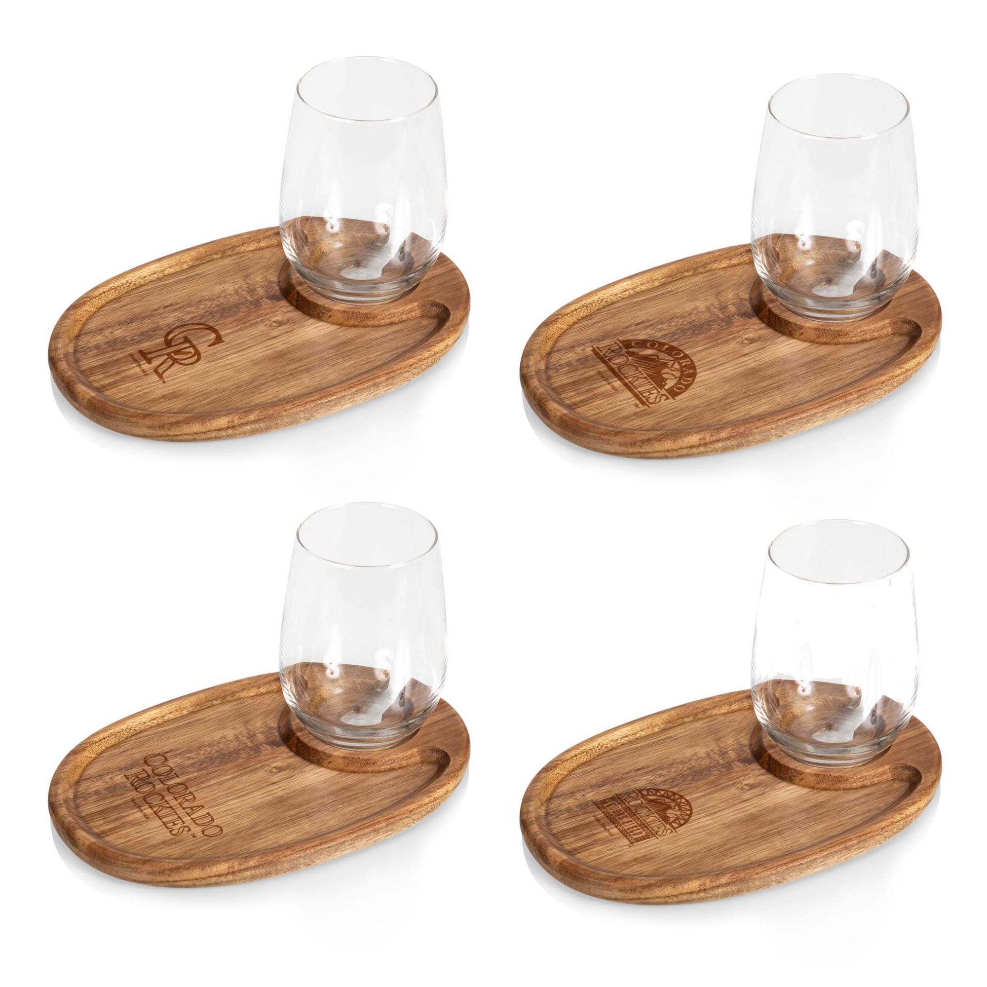 Picnic Time Colorado Rockies Wine Appetizer Plate Set of 4 product image