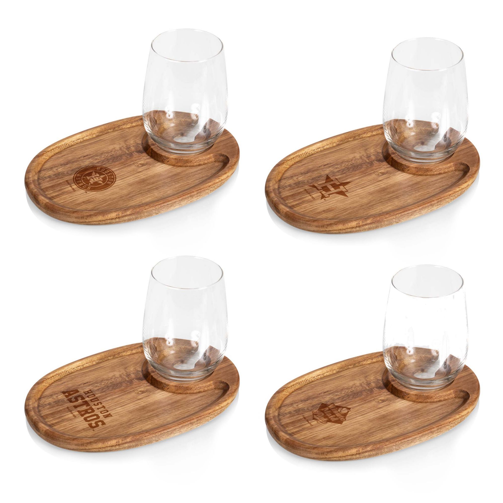 Picnic Time Houston Astros Wine Appetizer Plate Set of 4 product image