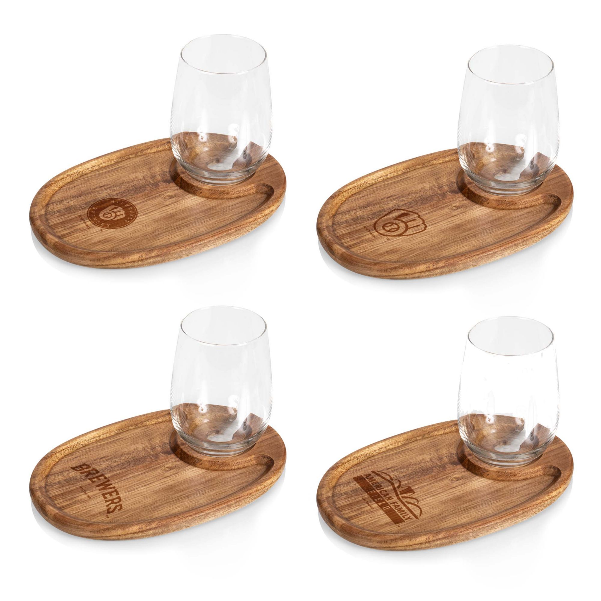 Picnic Time Milwaukee Brewers Wine Appetizer Plate Set of 4 product image