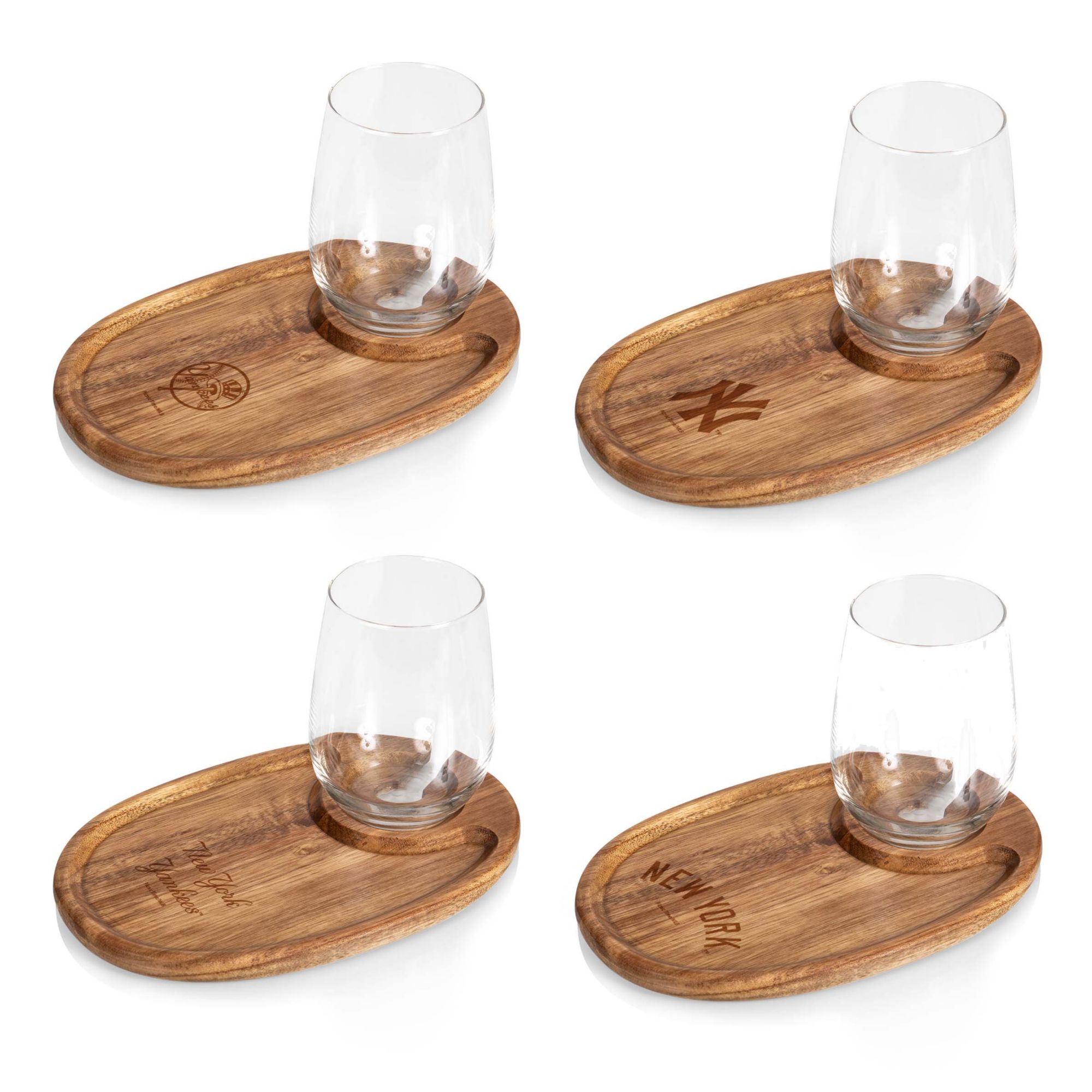 Picnic Time New York Yankees Wine Appetizer Plate Set of 4 product image