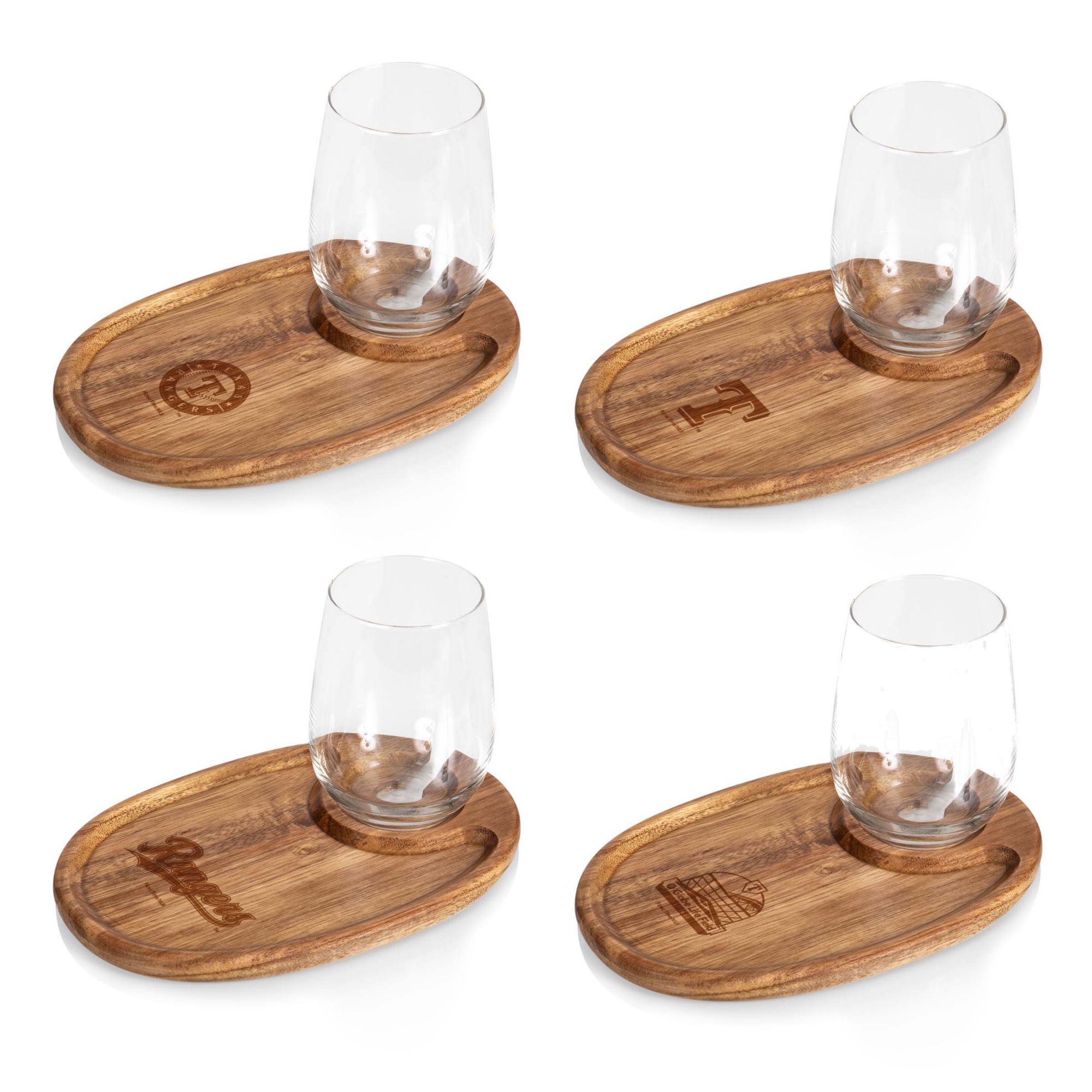 Picnic Time Texas Rangers Wine Appetizer Plate Set of 4 product image