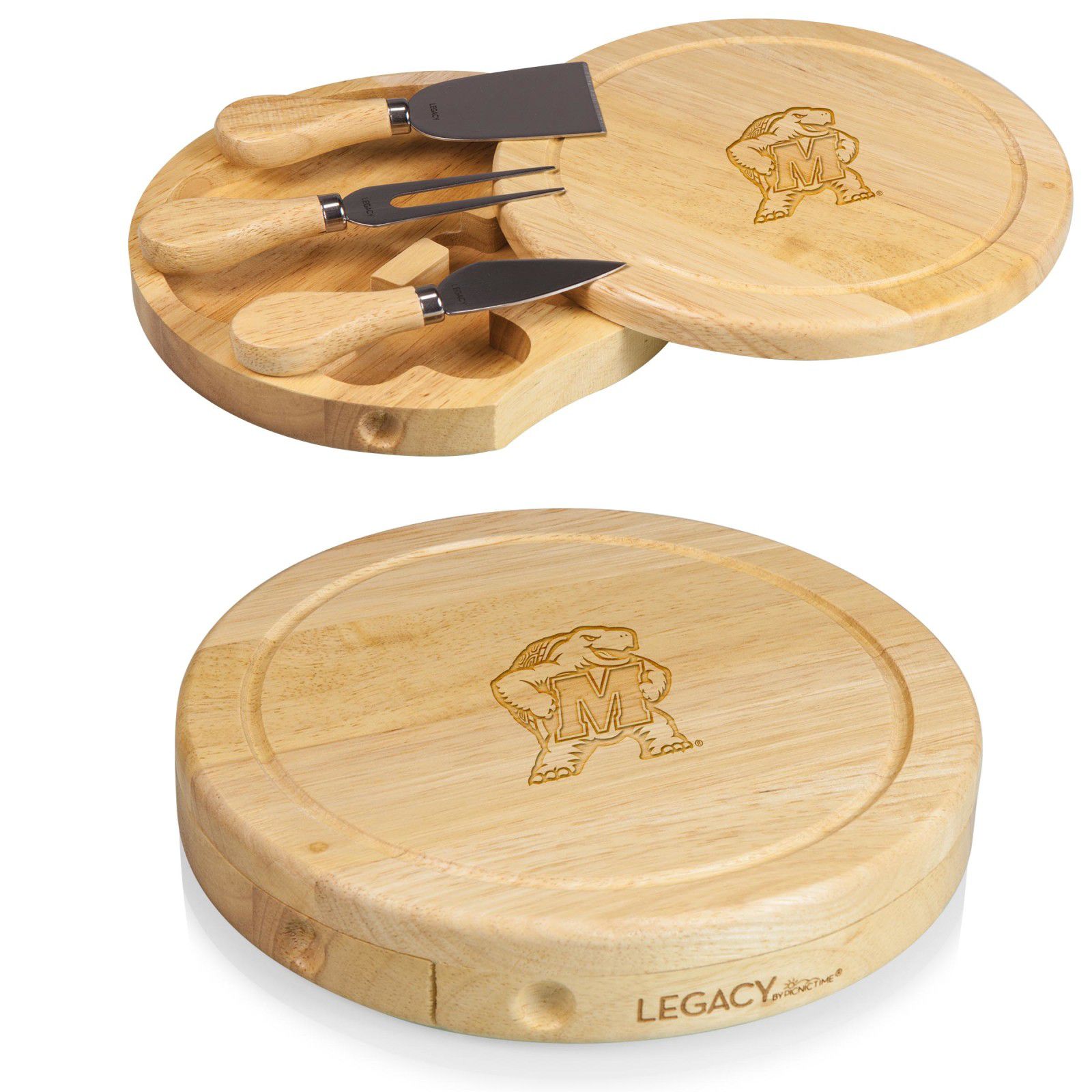 Picnic Time Maryland Terrapins Small Cheese Board and Tools product image
