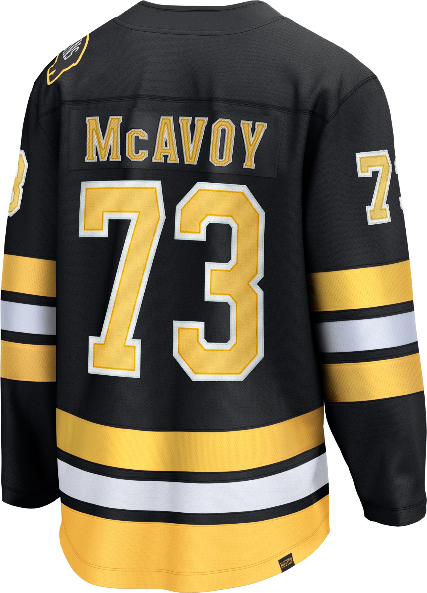 NHL Men's Boston Bruins Charlie McAvoy #73 Black Breakaway Replica Home Jersey product image