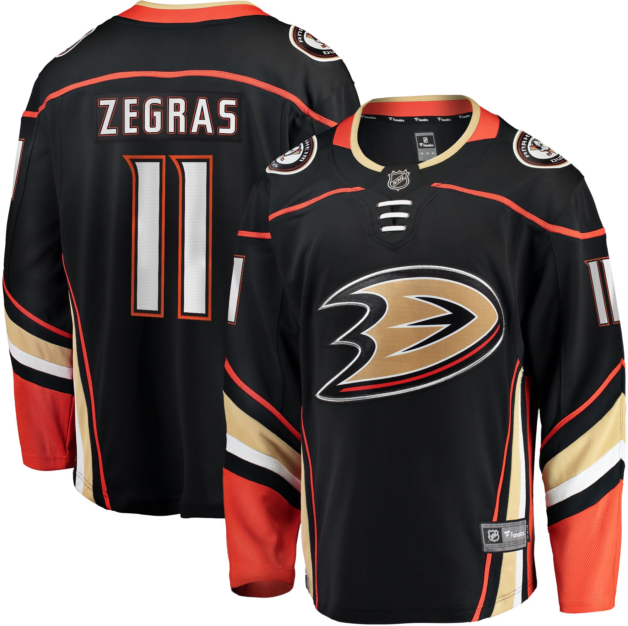 NHL Adult Anaheim Ducks Trevor Zegras #11 Breakaway Home Replica Jersey product image
