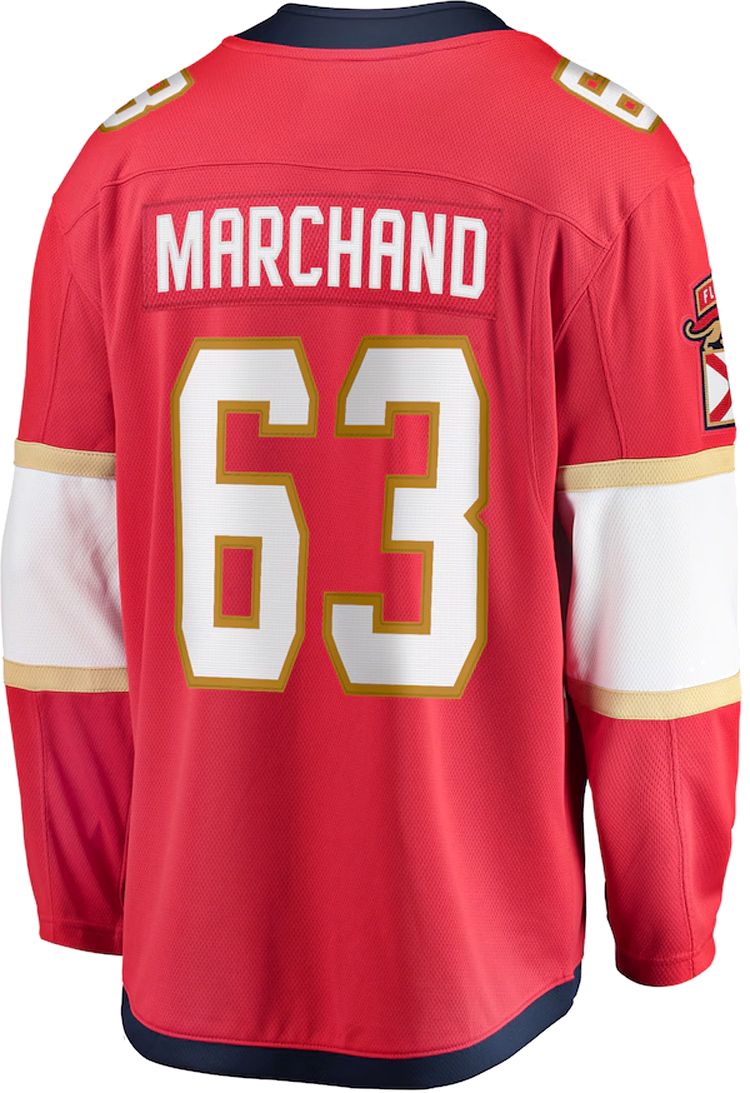 NHL Men's Florida Panthers Brad Marchand #63 Home Breakaway Replica Jersey product image