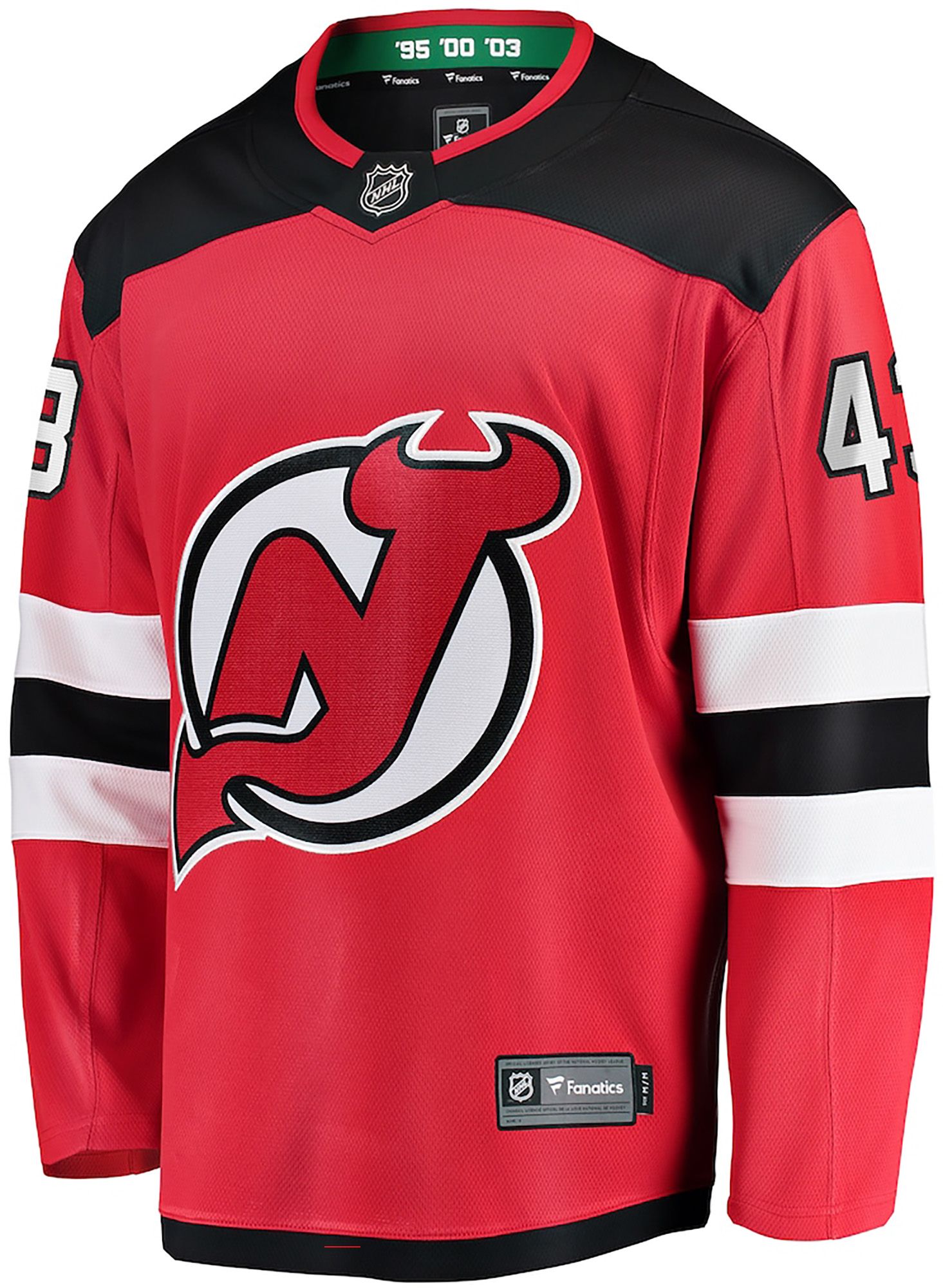 NHL Men's New Jersey Devils Luke Hughes #43 Breakaway Red Replica Home Jersey product image