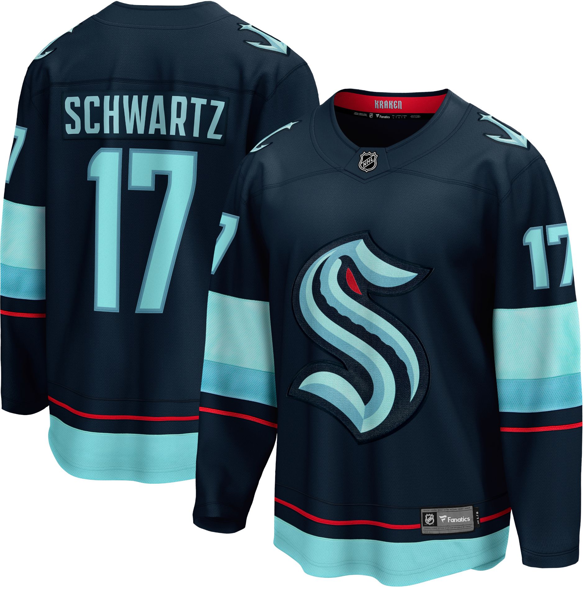 NHL Adult Seattle Kraken Jaden Schwartz #17 Home Replica Jersey product image