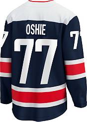 Authentic Men's T.J. Oshie Black Jersey - #77 Hockey Washington Capitals  2018 Stanley Cup Final Champions 1917-2017 100th Annive Size Small/46