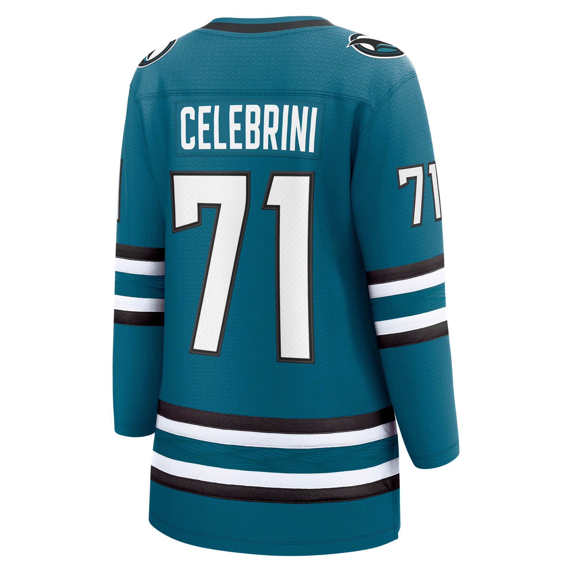 NHL Women's San Jose Sharks Teal Macklin Celebrini #71 Home Breakaway Replica Jersey product image