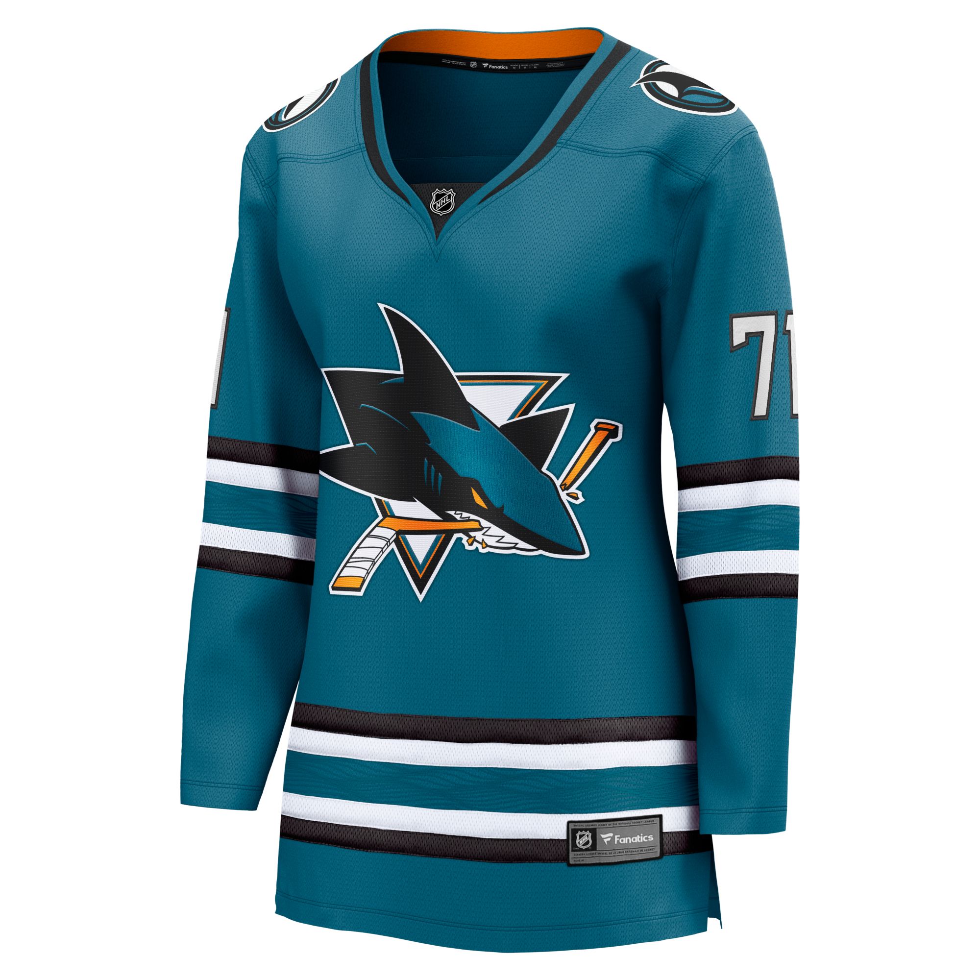 NHL Women's San Jose Sharks Teal Macklin Celebrini #71 Home Breakaway Replica Jersey product image