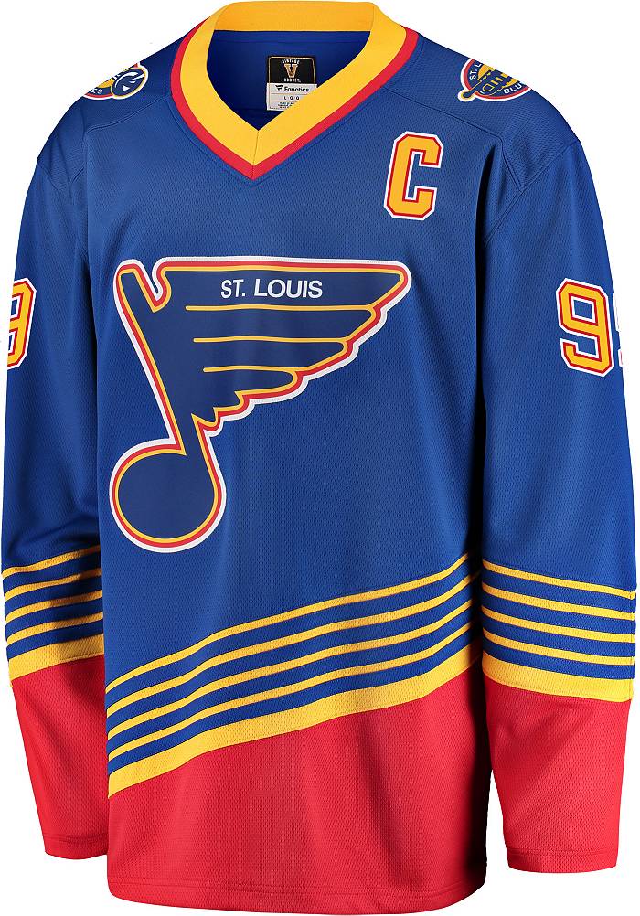 Fanatics NHL St. Louis Blues Wayne Gretzky #99 Breakaway Vintage Replica Jersey, Men's, Large, Blue
