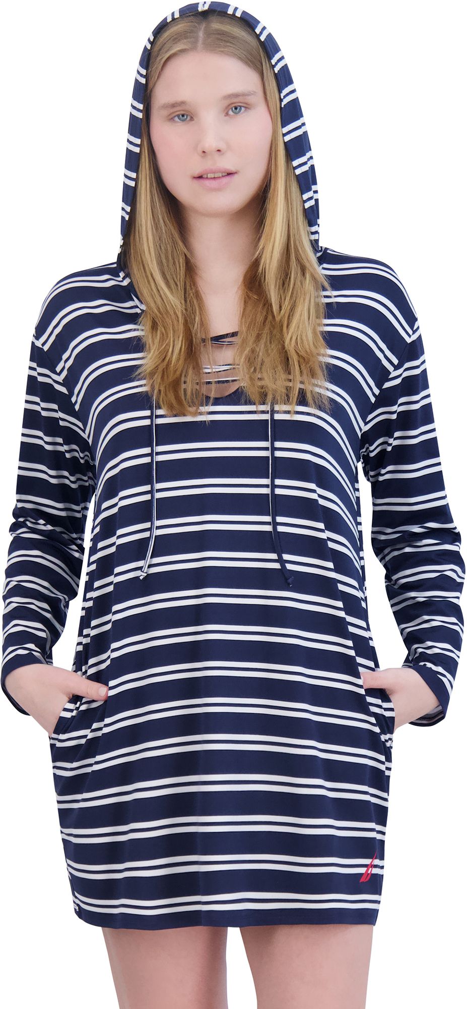 Nautica Women's Lace Up Hooded Cover Up product image